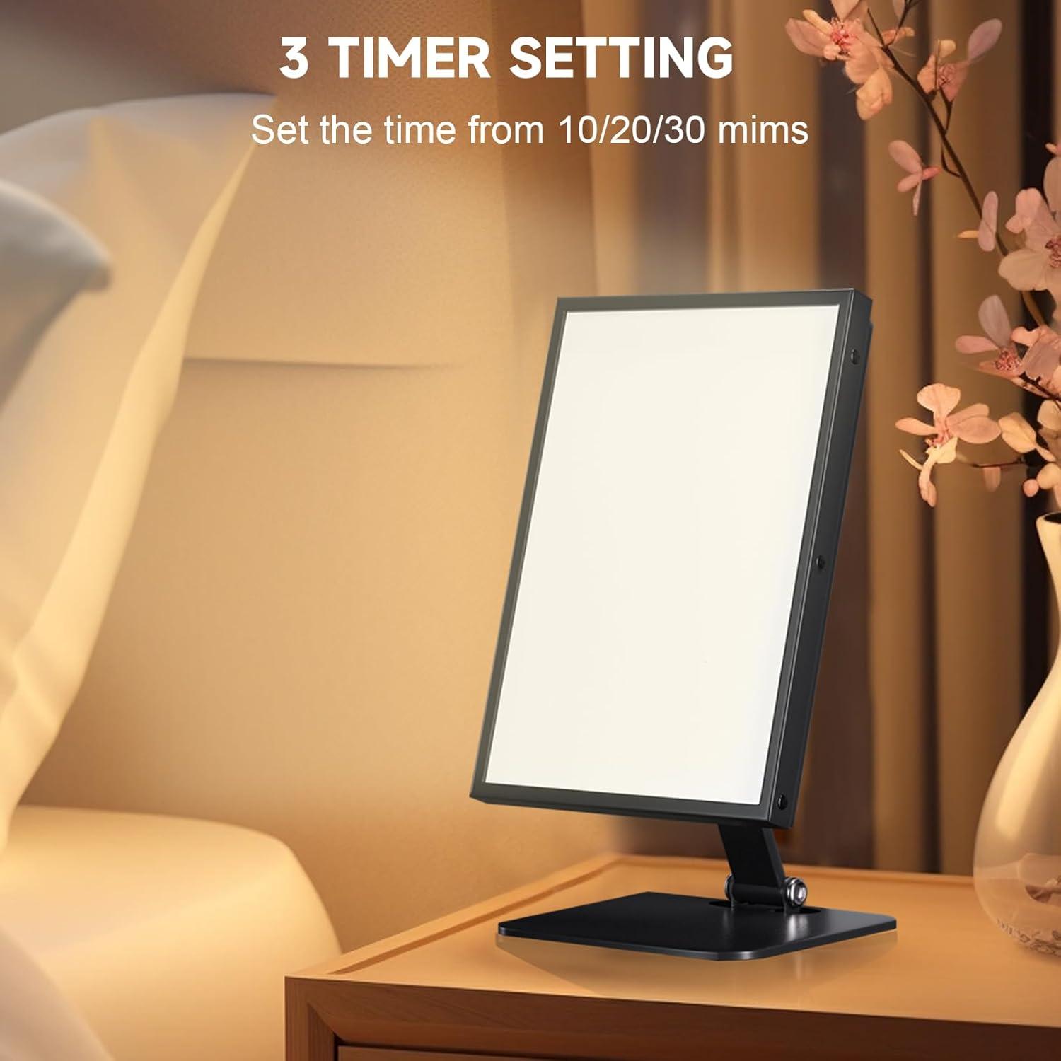 Lámpara de Terapia de Luz Sin UV 10000 Lux 11" Negra