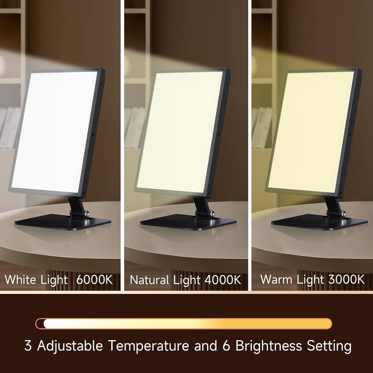 Lámpara de Terapia de Luz Sin UV 10000 Lux 11" Negra