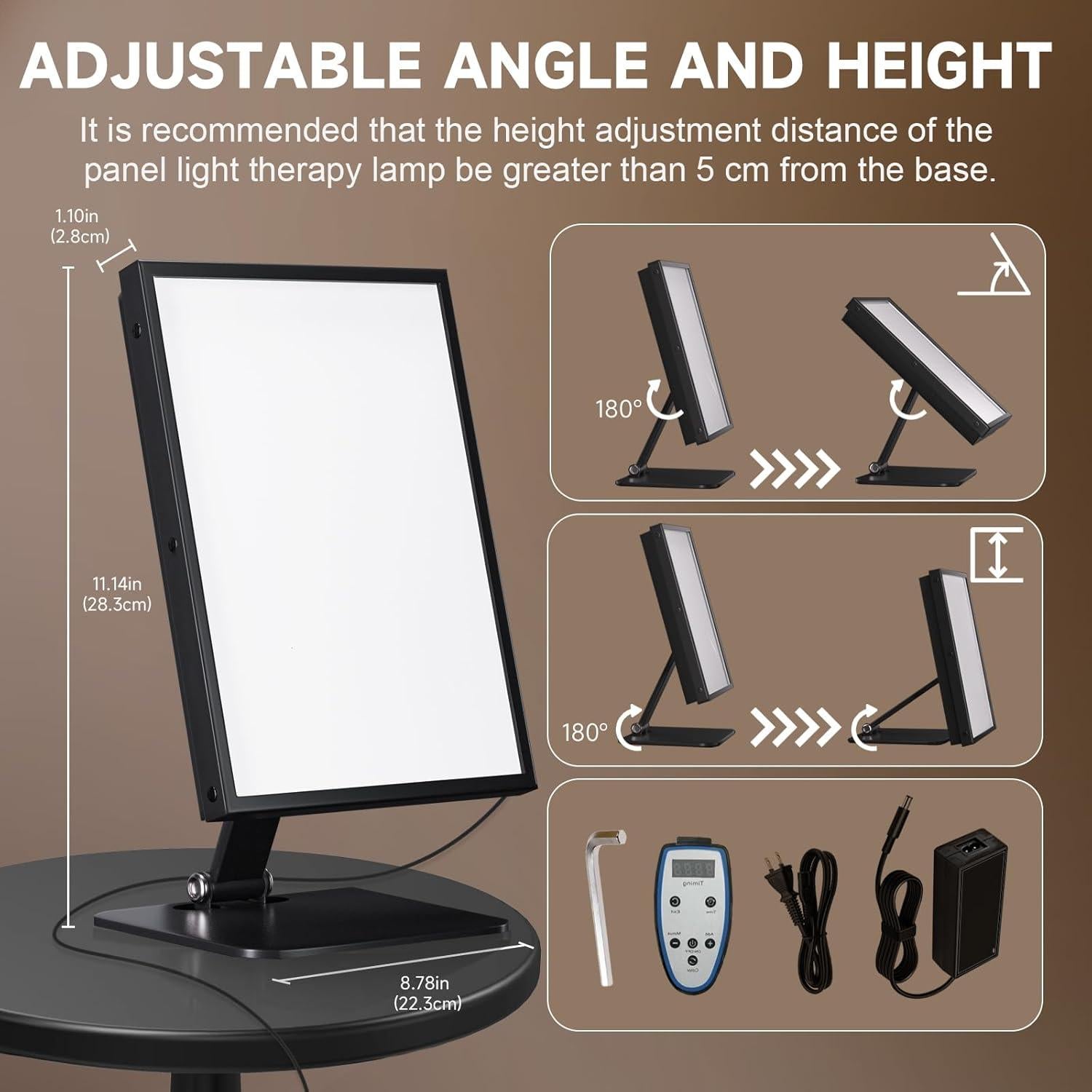 Lámpara de Terapia de Luz Sin UV 10000 Lux 11" Negra