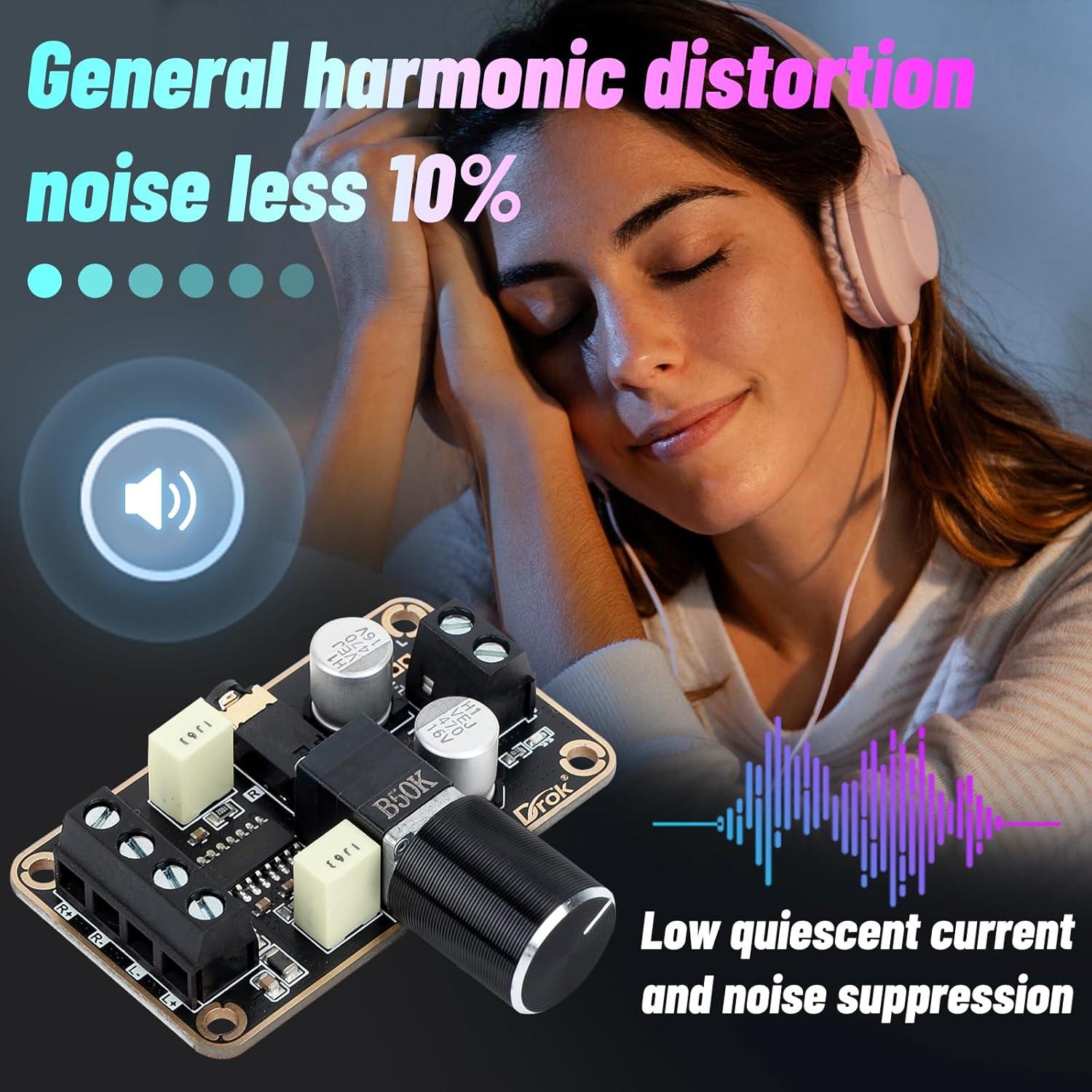 Amplificador Estéreo Digital DROK 5W+5W Clase D 5V