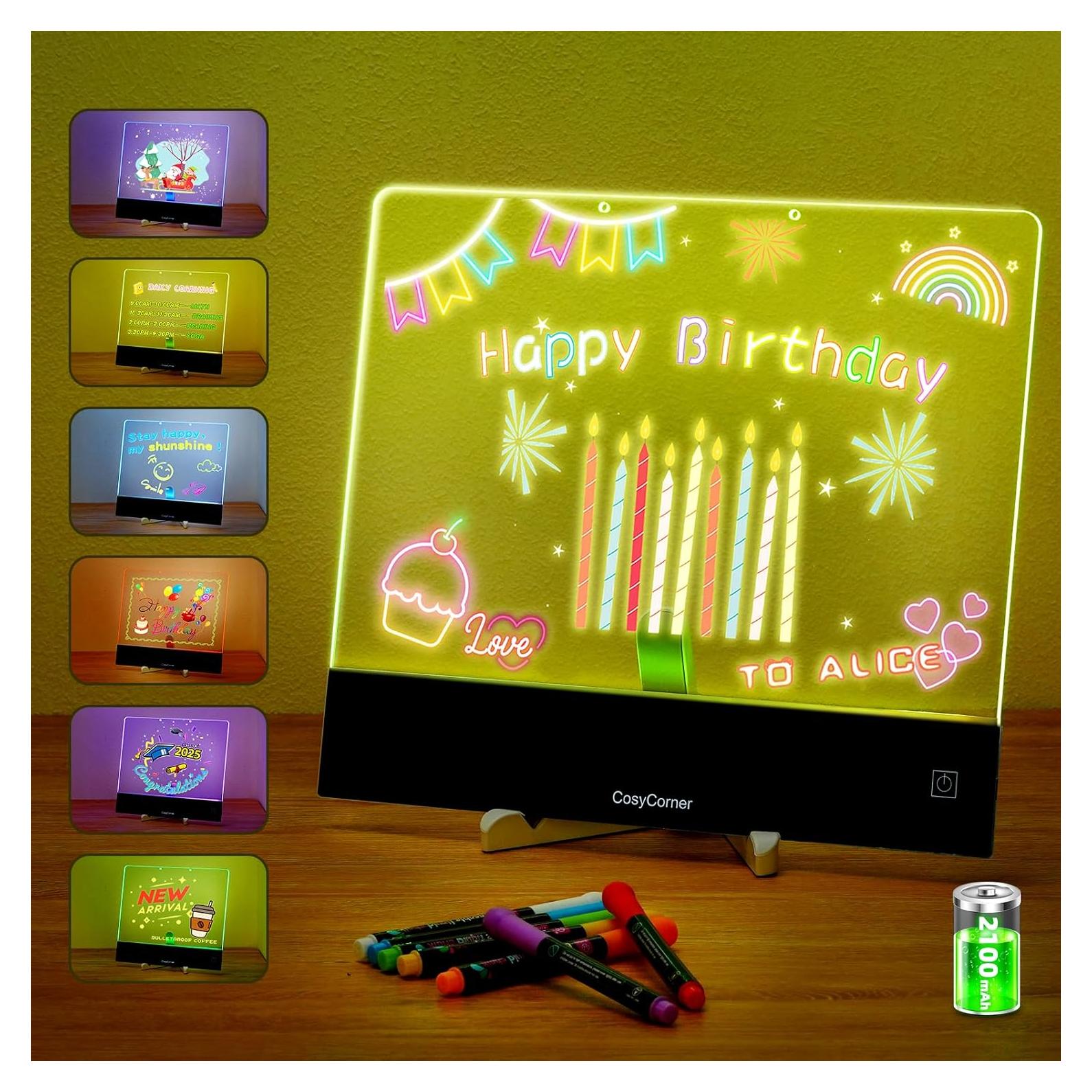 Tablero de Dibujo LED CosyCorner Negro 35.1x32 cm Recargable