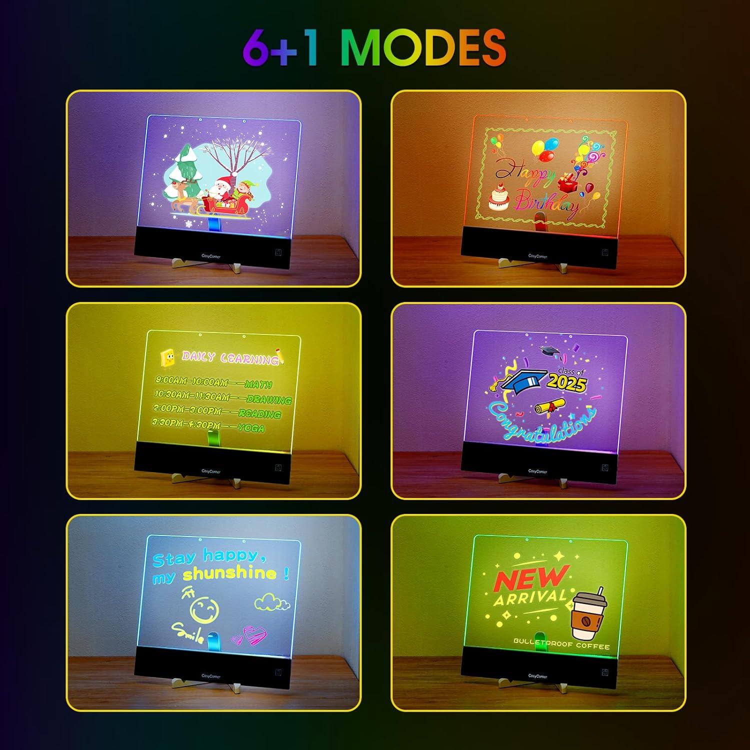 Tablero de Dibujo LED CosyCorner Negro 35.1x32 cm Recargable