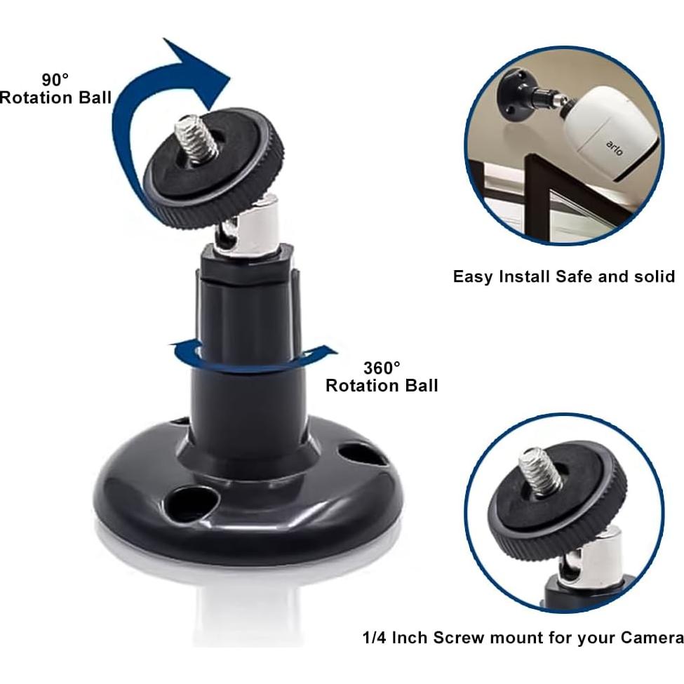 Soporte de Montaje de Cámara Ajustable Ade 360° Negro