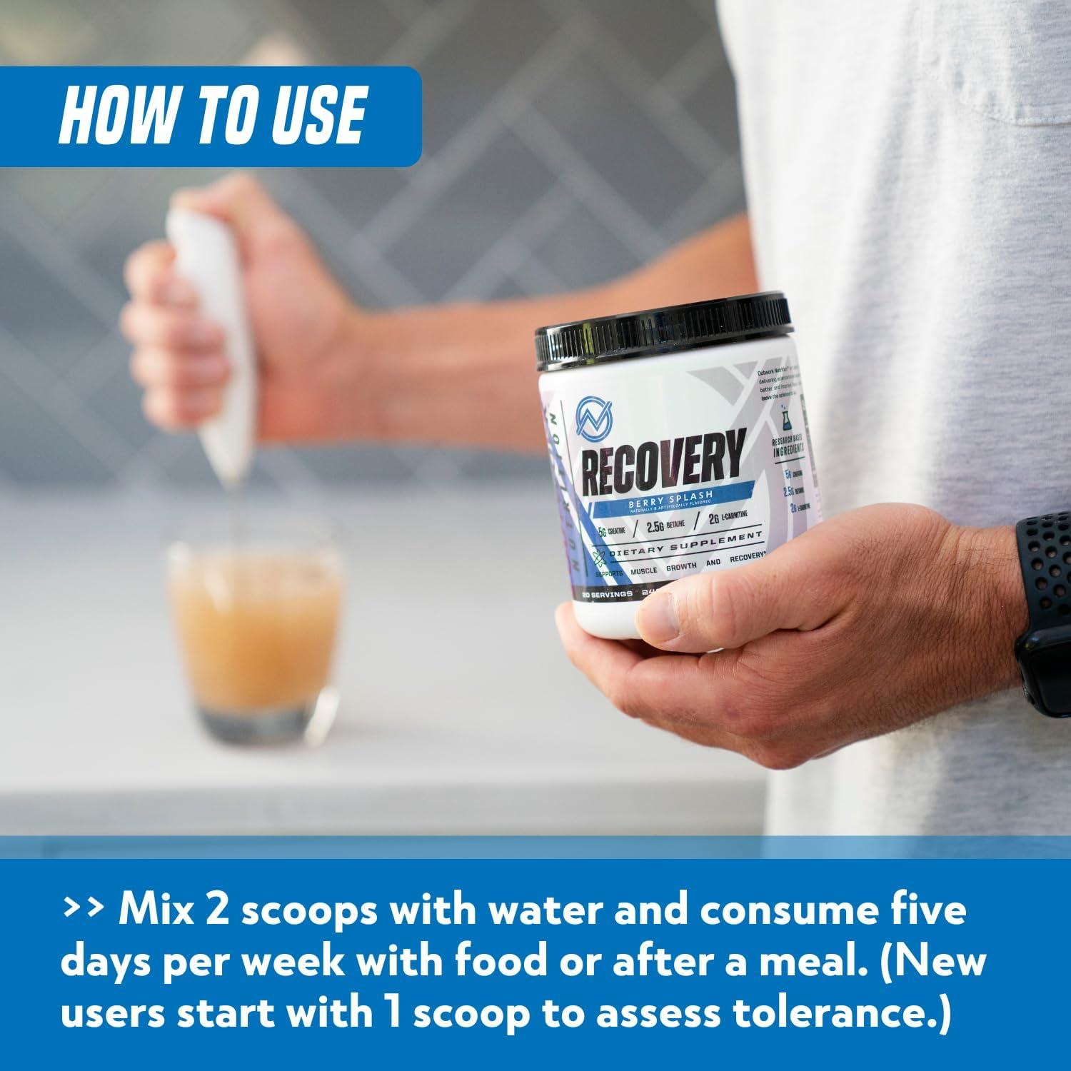 Polvo de Recuperación Post Entrenamiento Outwork Nutrition 240g - Creatina, Ashwagandha y Cereza Ácida