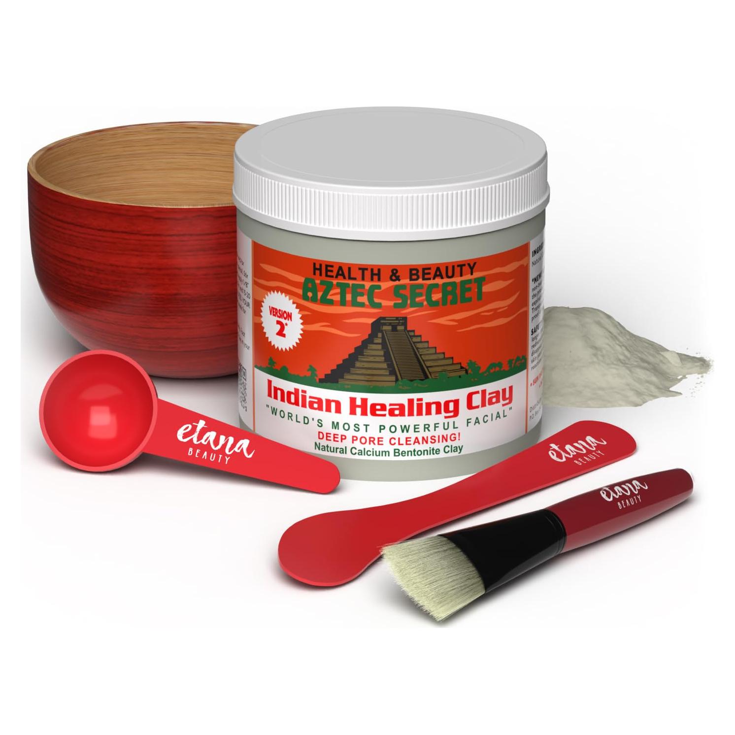 Kit de Mascarilla de Arcilla Azteca Etana - 100% Natural 450g