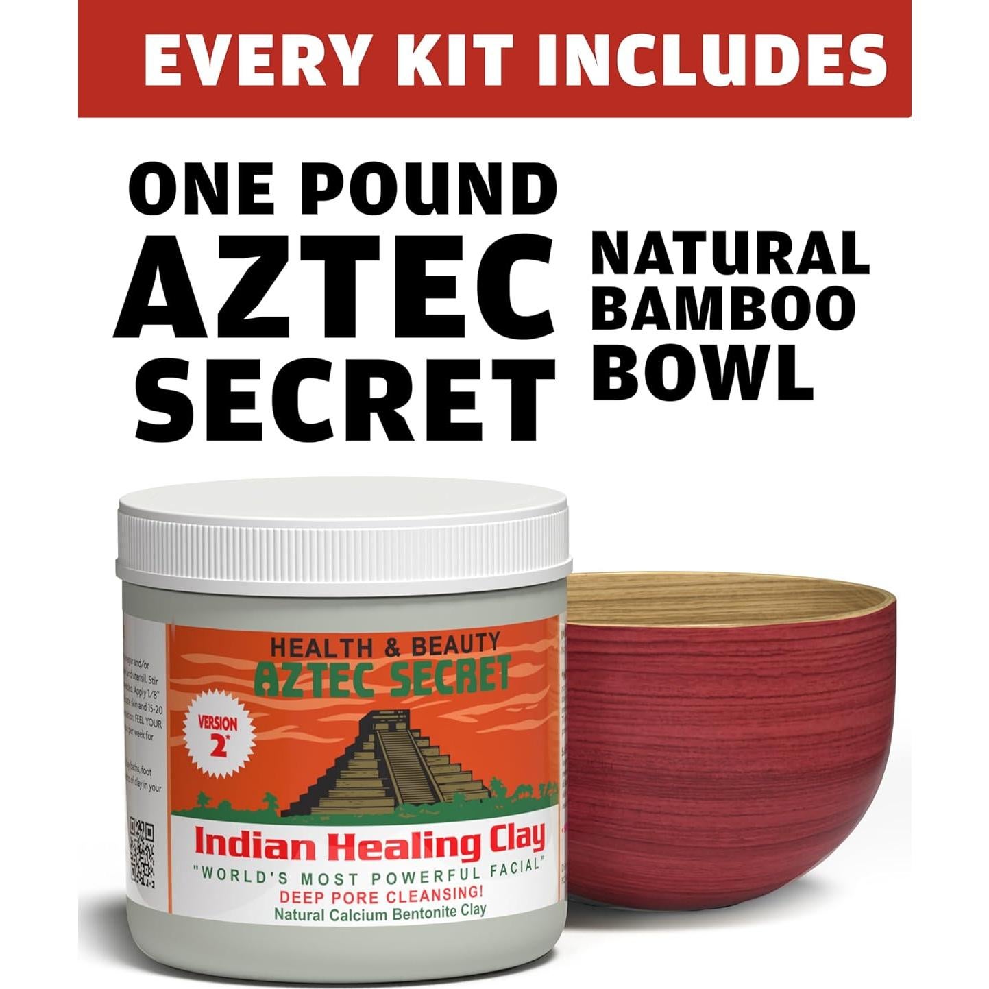 Kit de Mascarilla de Arcilla Azteca Etana - 100% Natural 450g