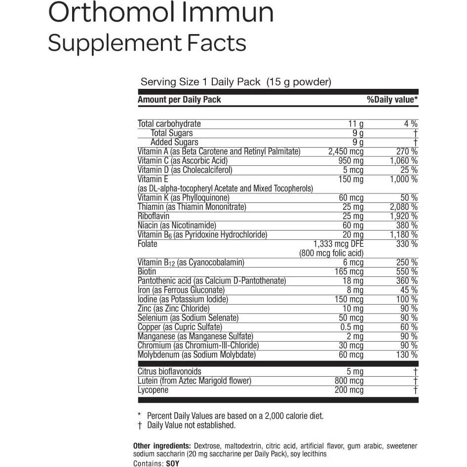 Orthomol Immun Suplemento Inmunológico 30 Días Polvo