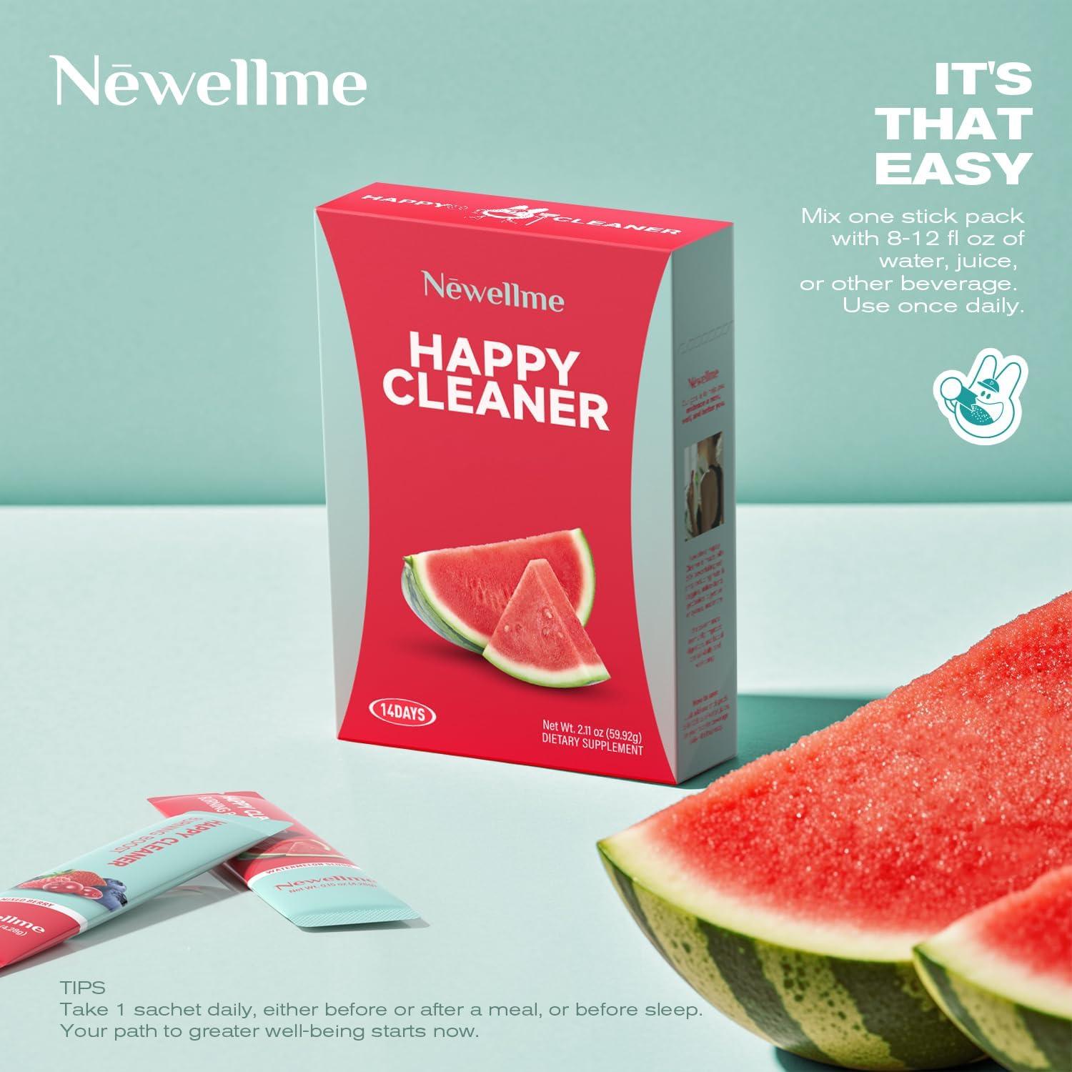 NEWELLME Happy Cleaner Polvo Verde 125g - Sabor Sandía Vegano