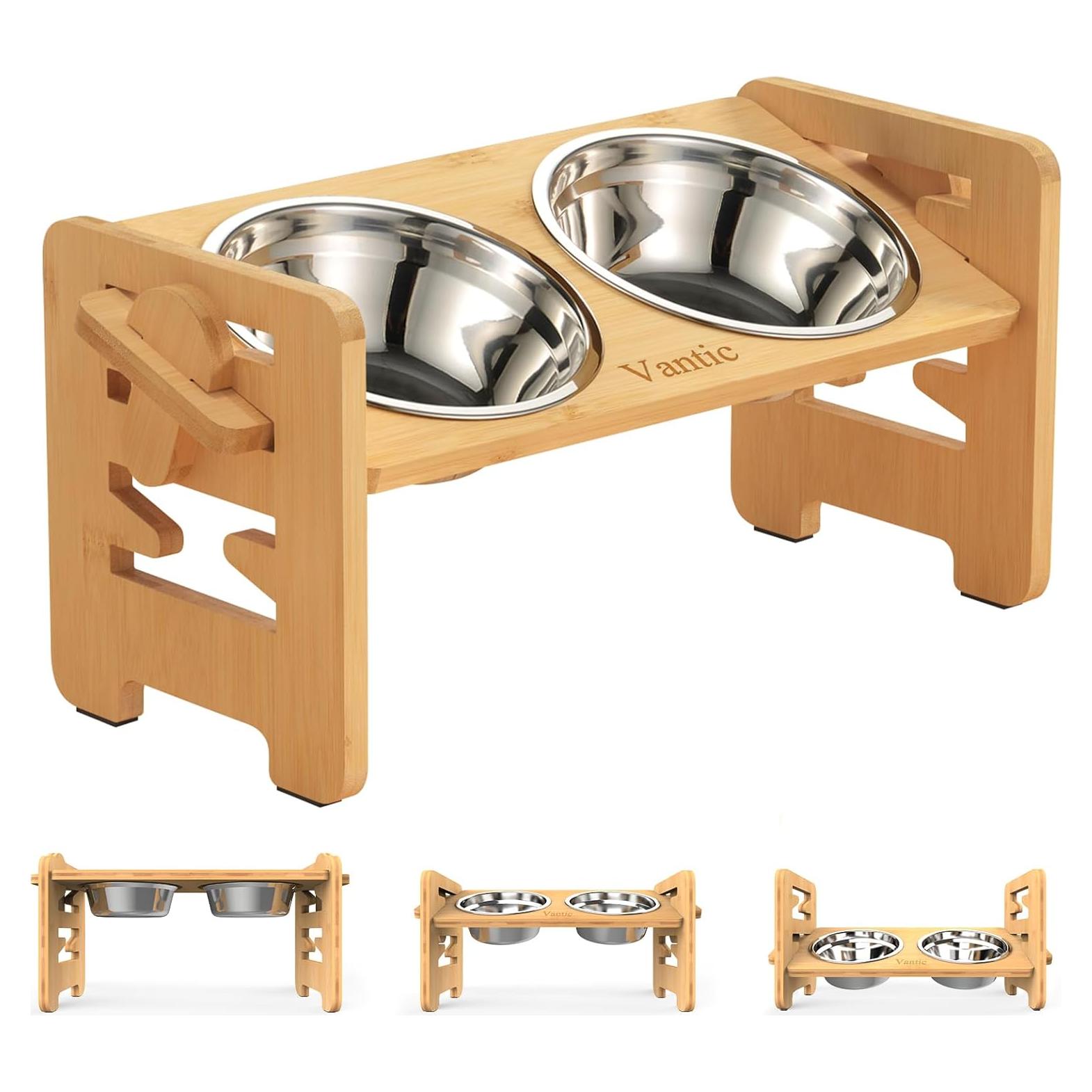 Cuencos Elevados Ajustables Vantic para Perros Pequeños y Gatos