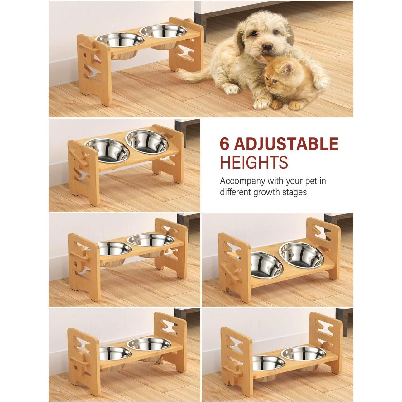 Cuencos Elevados Ajustables Vantic para Perros Pequeños y Gatos