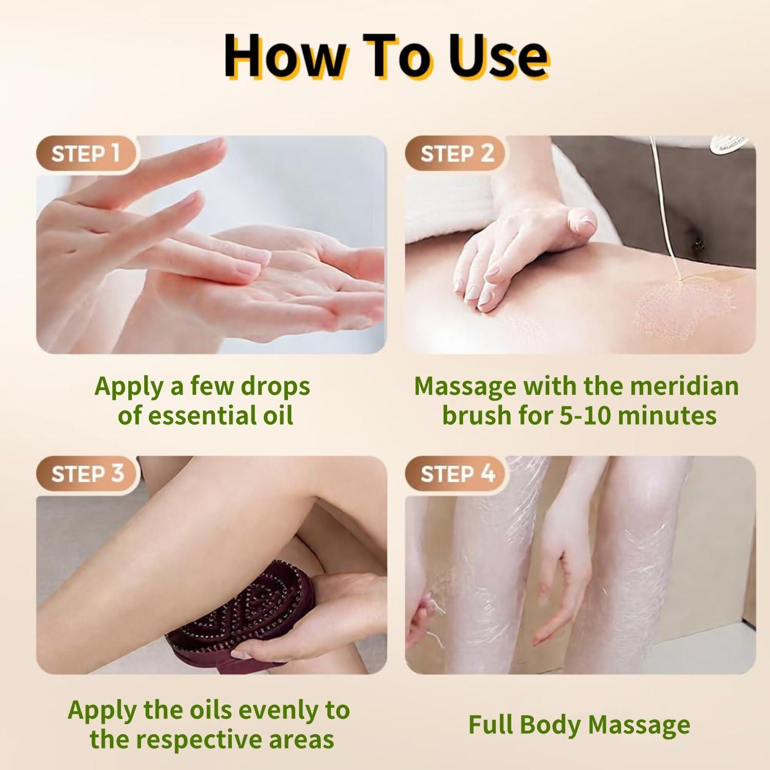 Cepillo de Masaje Meridian WeiiTech 2 Pcs Marrón 14.48x8.64cm