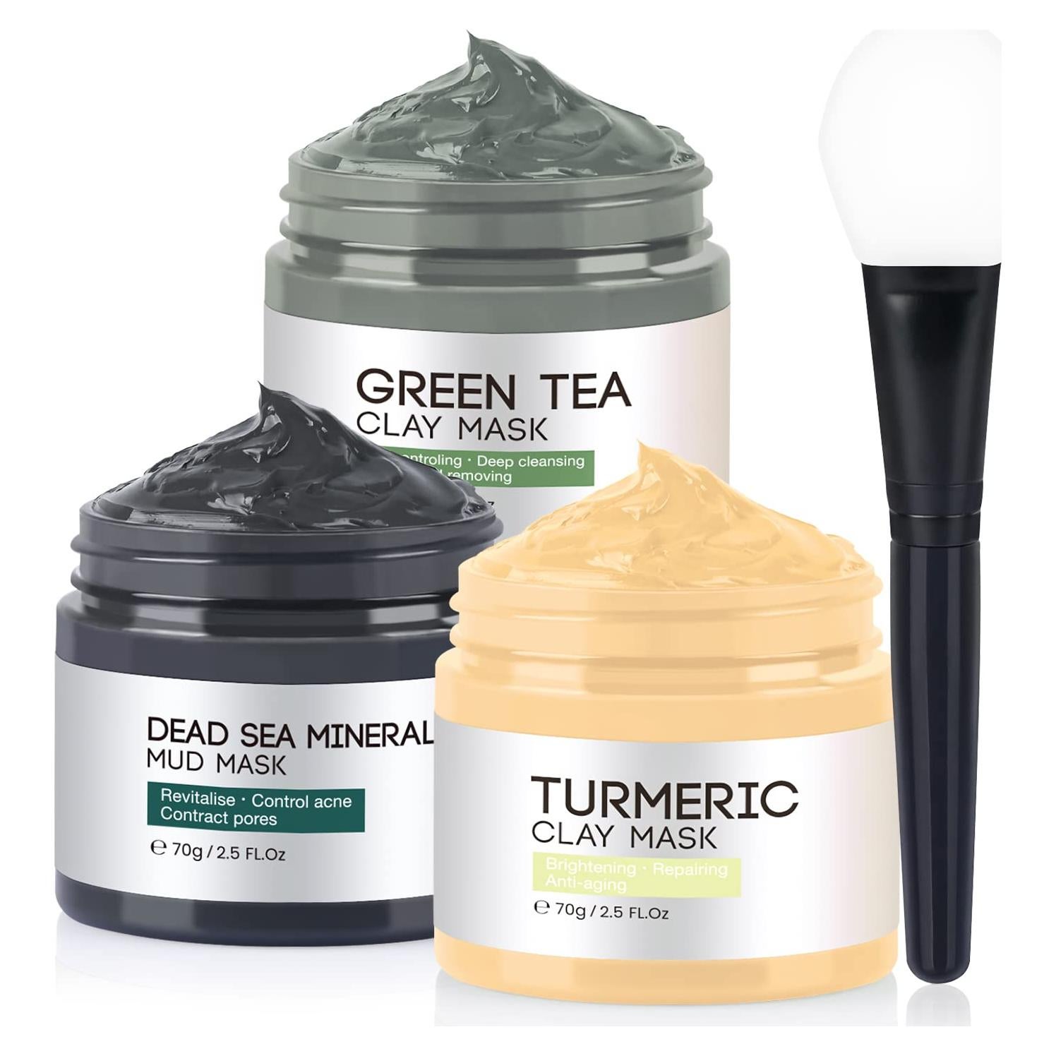 Set de Mascarillas Faciales IIIMEIDU - Arcilla, Té Verde y Barro