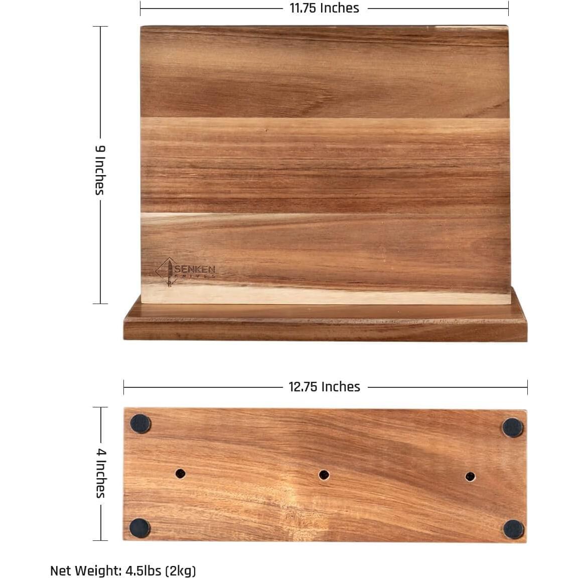 Bloque Magnético para Cuchillos Senken de Madera de Acacia