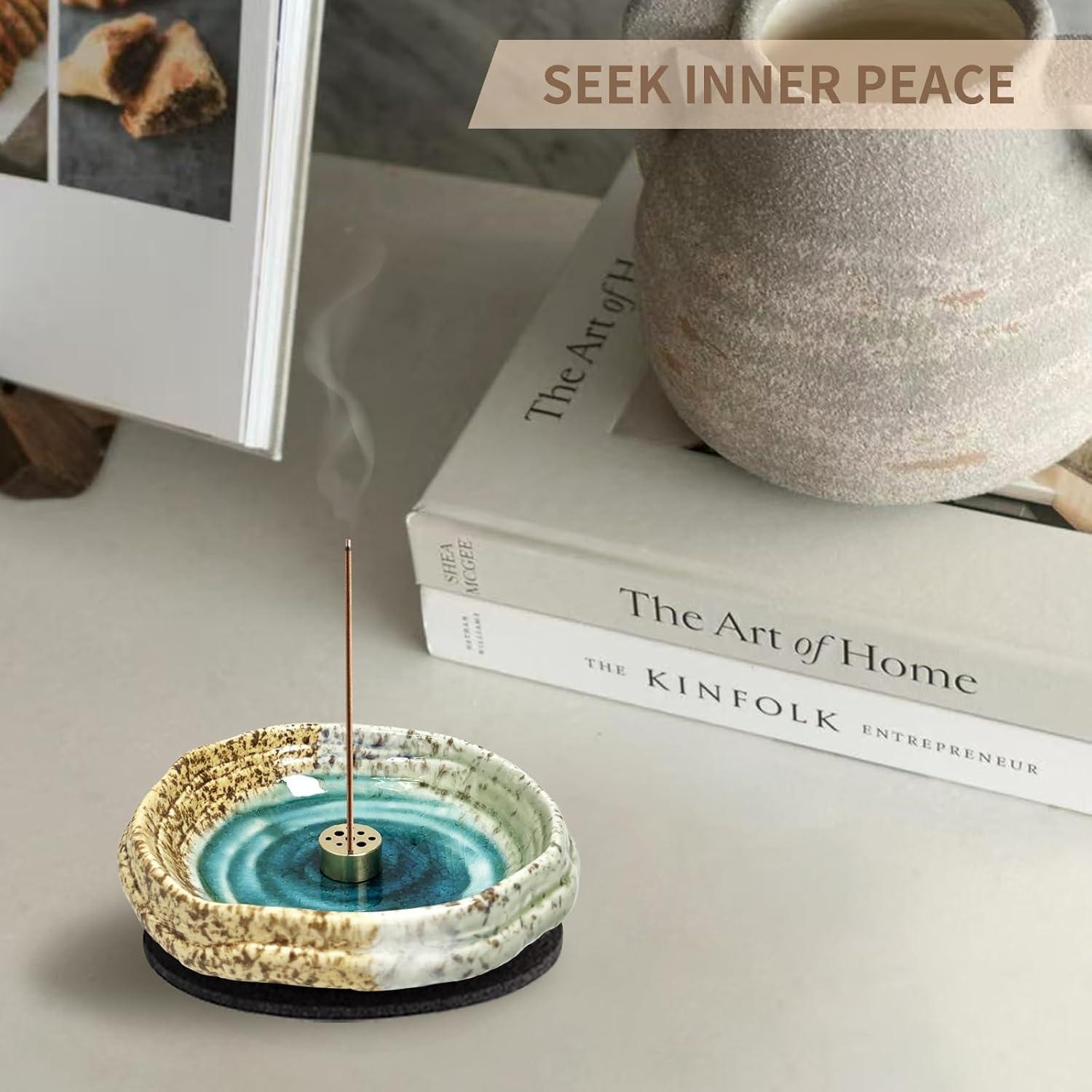 Quemador de Incienso Cerámica X&Y Life 13 cm Azul