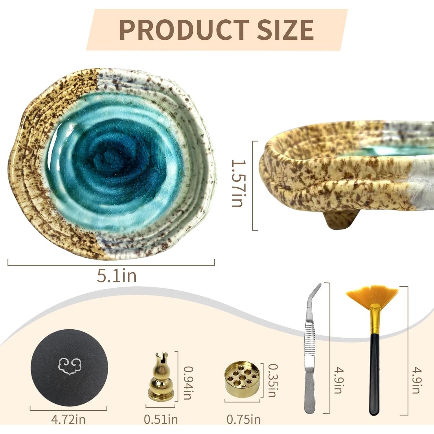 Quemador de Incienso Cerámica X&Y Life 13 cm Azul
