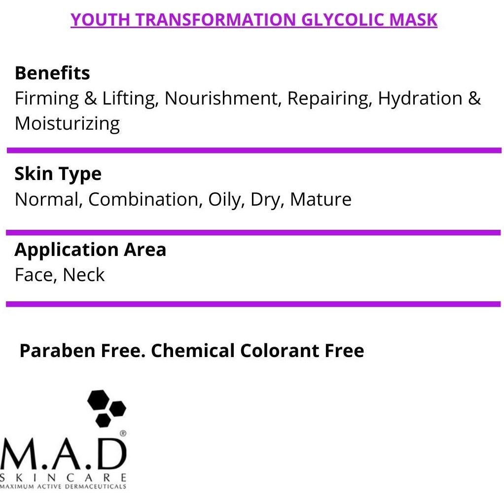 M.A.D Skincare Máscara Anti-Envejecimiento 60 ml con Ácido Glicólico