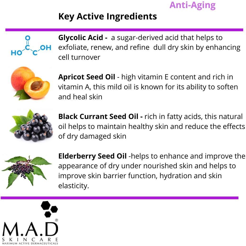 M.A.D Skincare Máscara Anti-Envejecimiento 60 ml con Ácido Glicólico