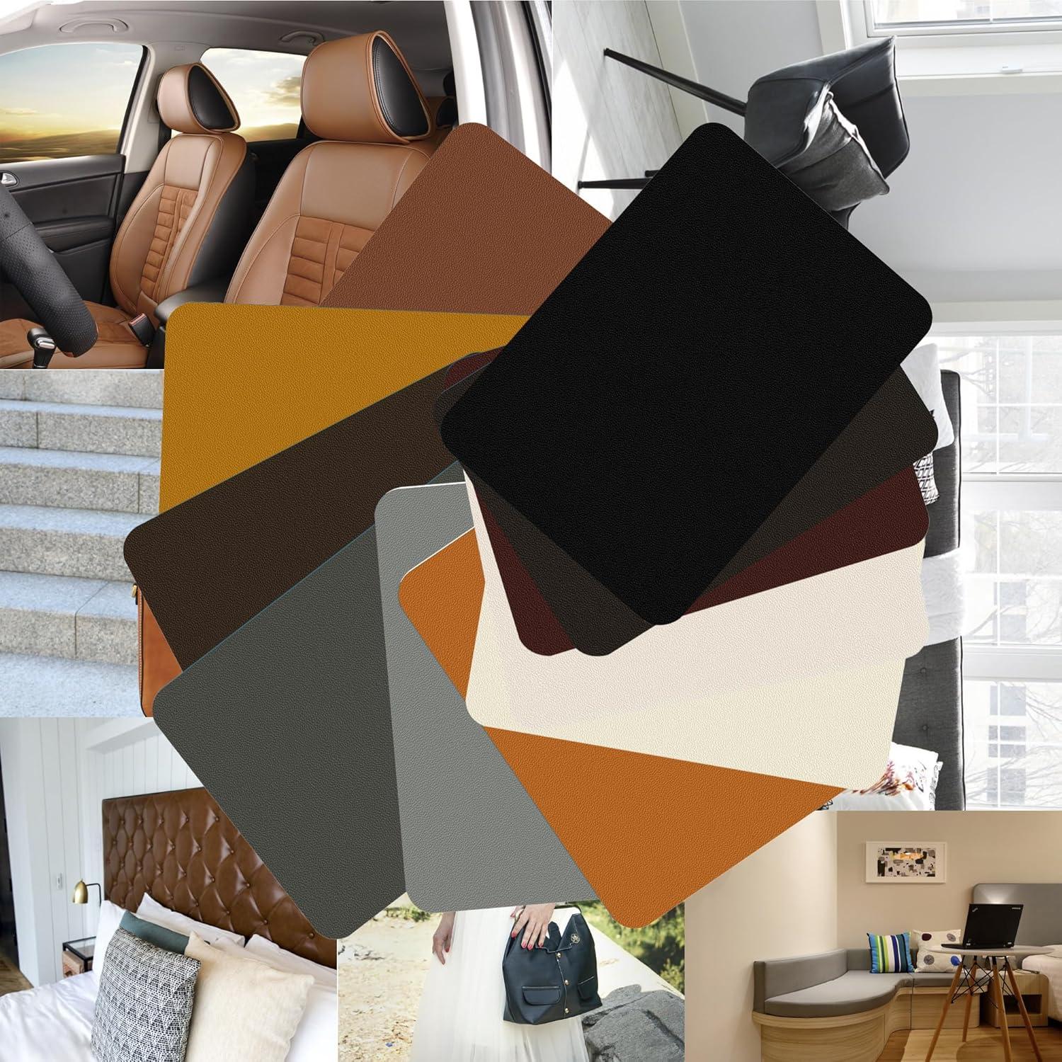 Kit de Reparación Autoadhesiva de Cuero LHOMS 3 Pcs Beige