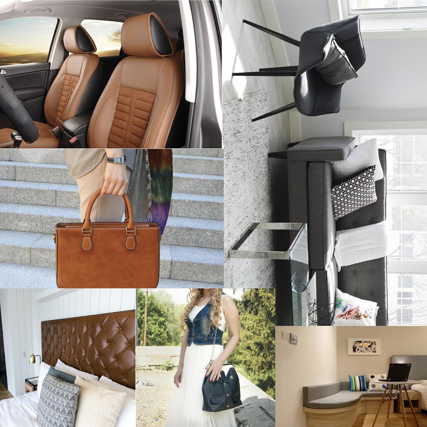 Kit de Reparación Autoadhesiva de Cuero LHOMS 3 Pcs Beige