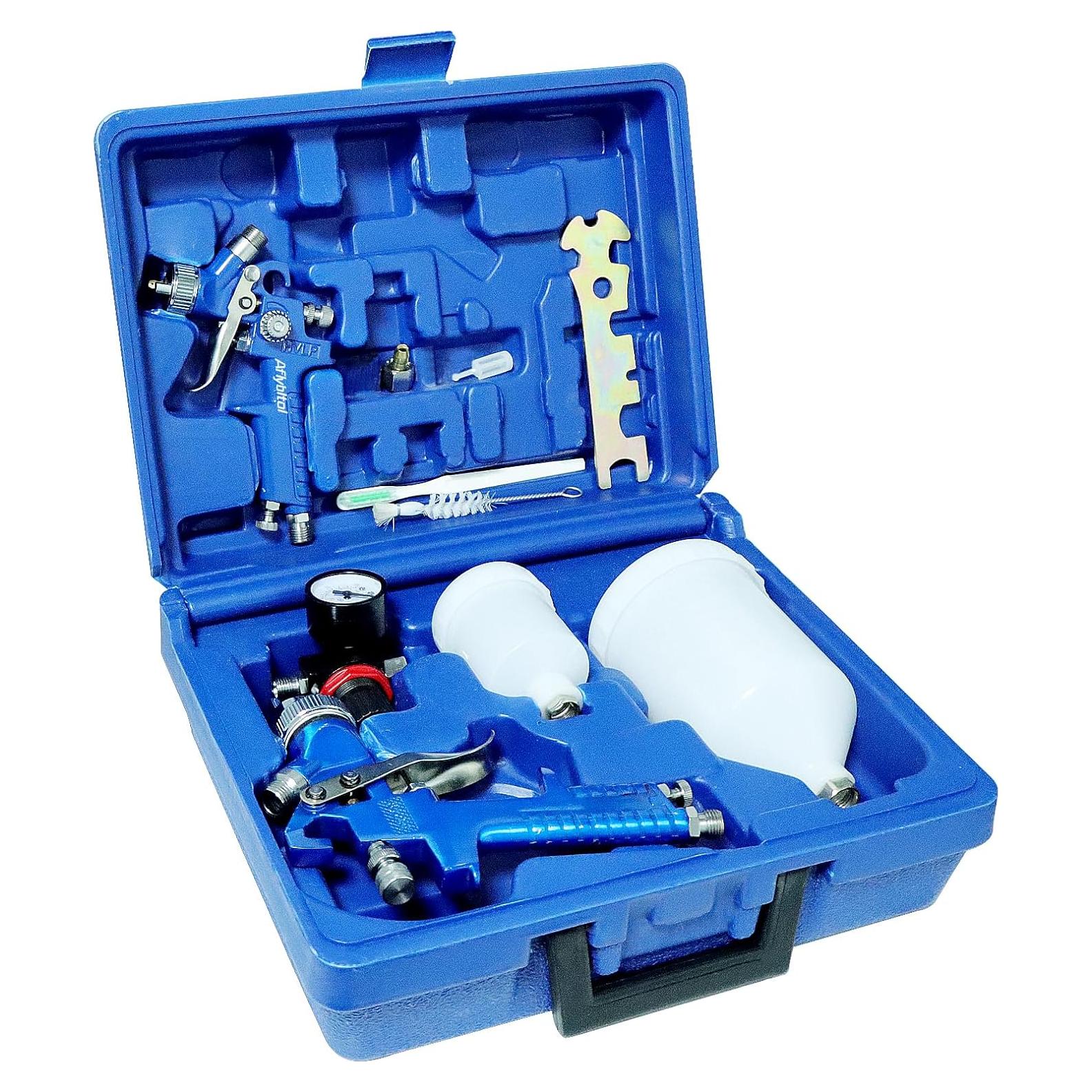 Juego de Pistolas de Pintura HVLP Aflybltol 0.8mm y 1.4mm