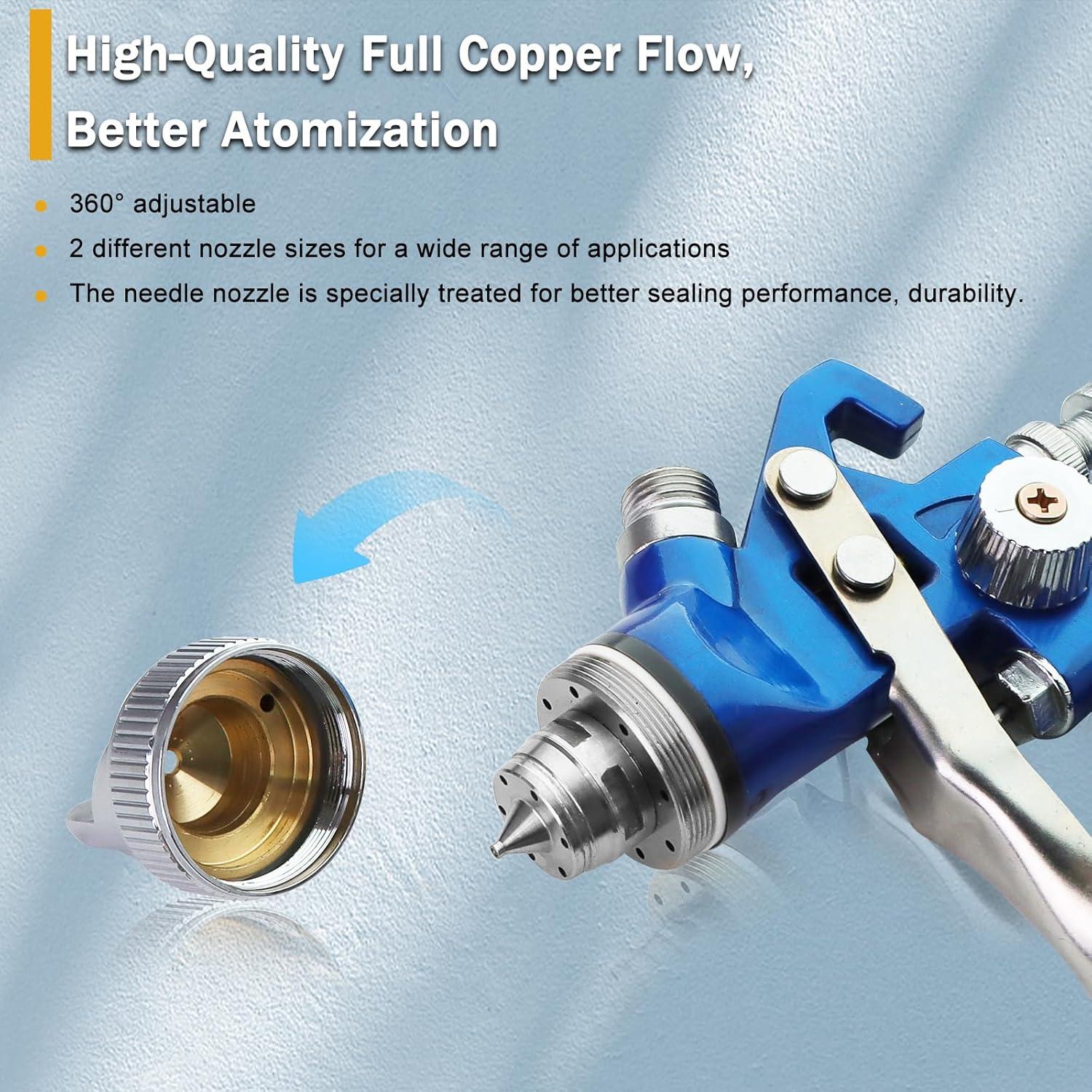 Juego de Pistolas de Pintura HVLP Aflybltol 0.8mm y 1.4mm