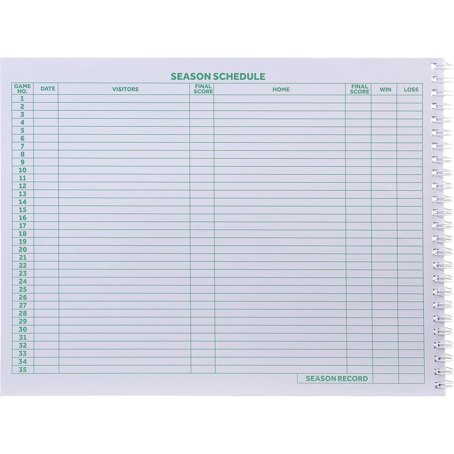 Libro de Puntuaciones de Baloncesto Murray Sporting Goods - 35 Juegos Verde