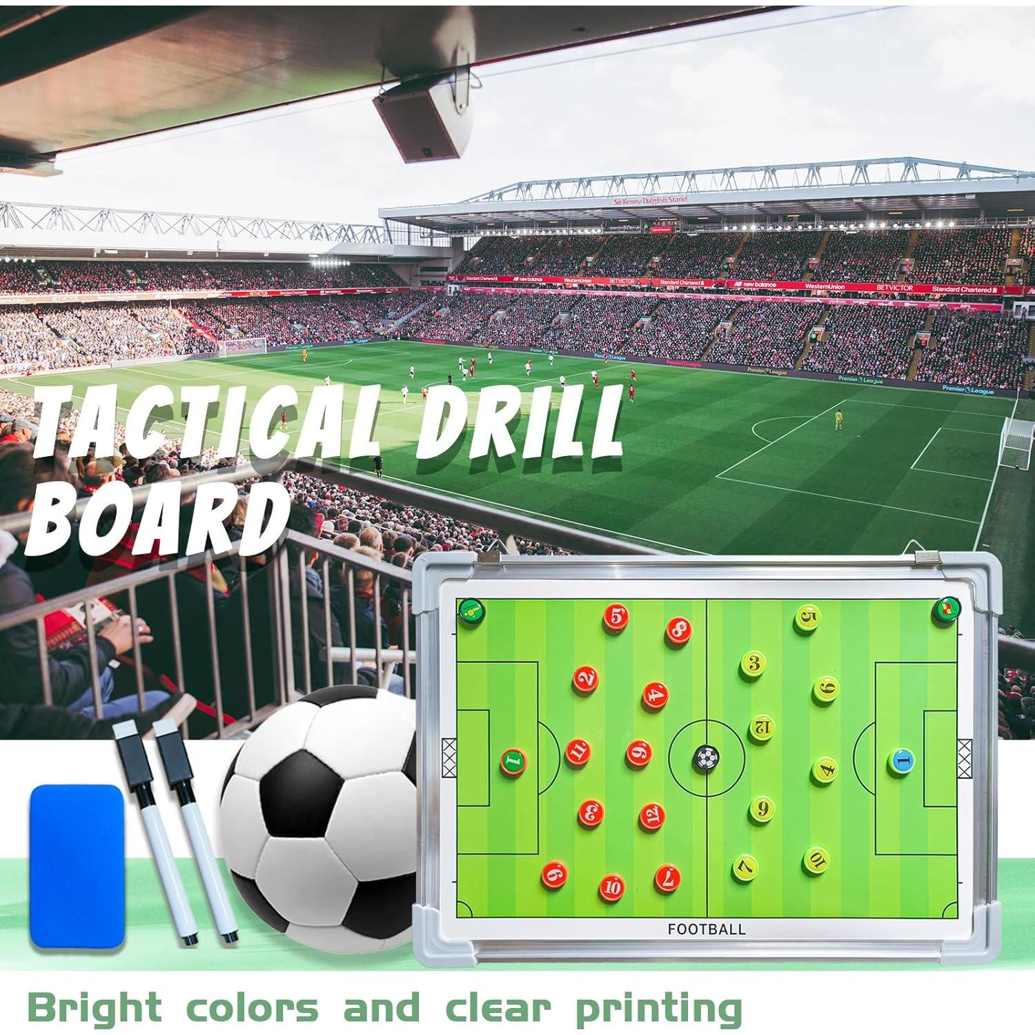 Tablero Táctico Magnético de Fútbol Pure Vie, Portátil 44x30cm