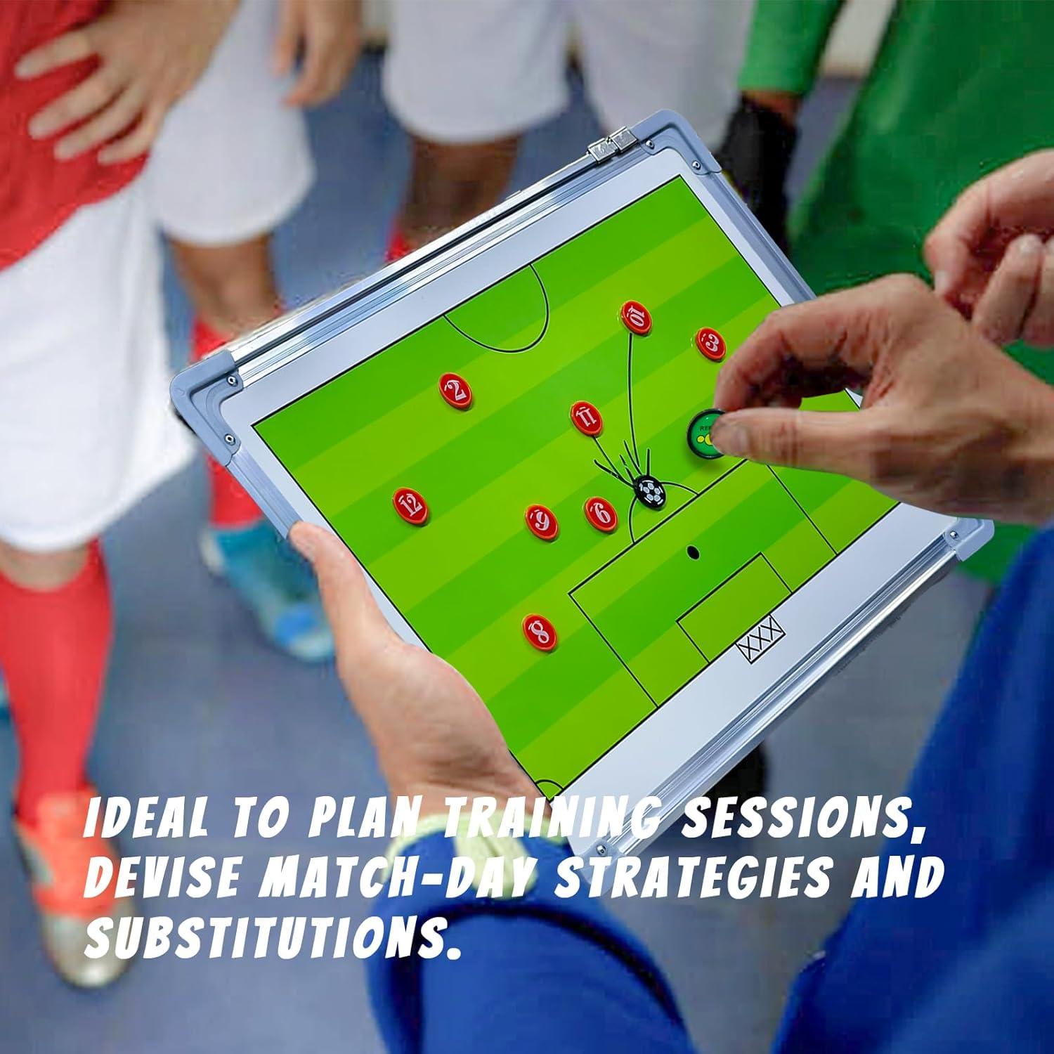 Tablero Táctico Magnético de Fútbol Pure Vie, Portátil 44x30cm