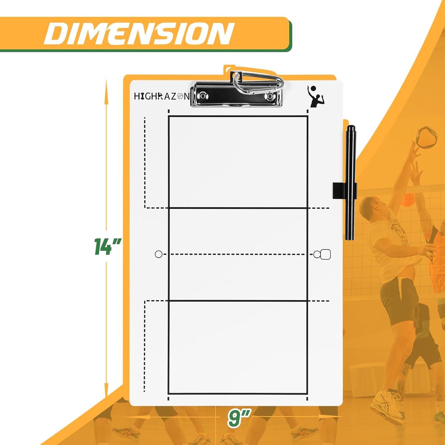 Pizarra Entrenadores Voleibol HIGHRAZON Doble Cara 35.5x22.9cm