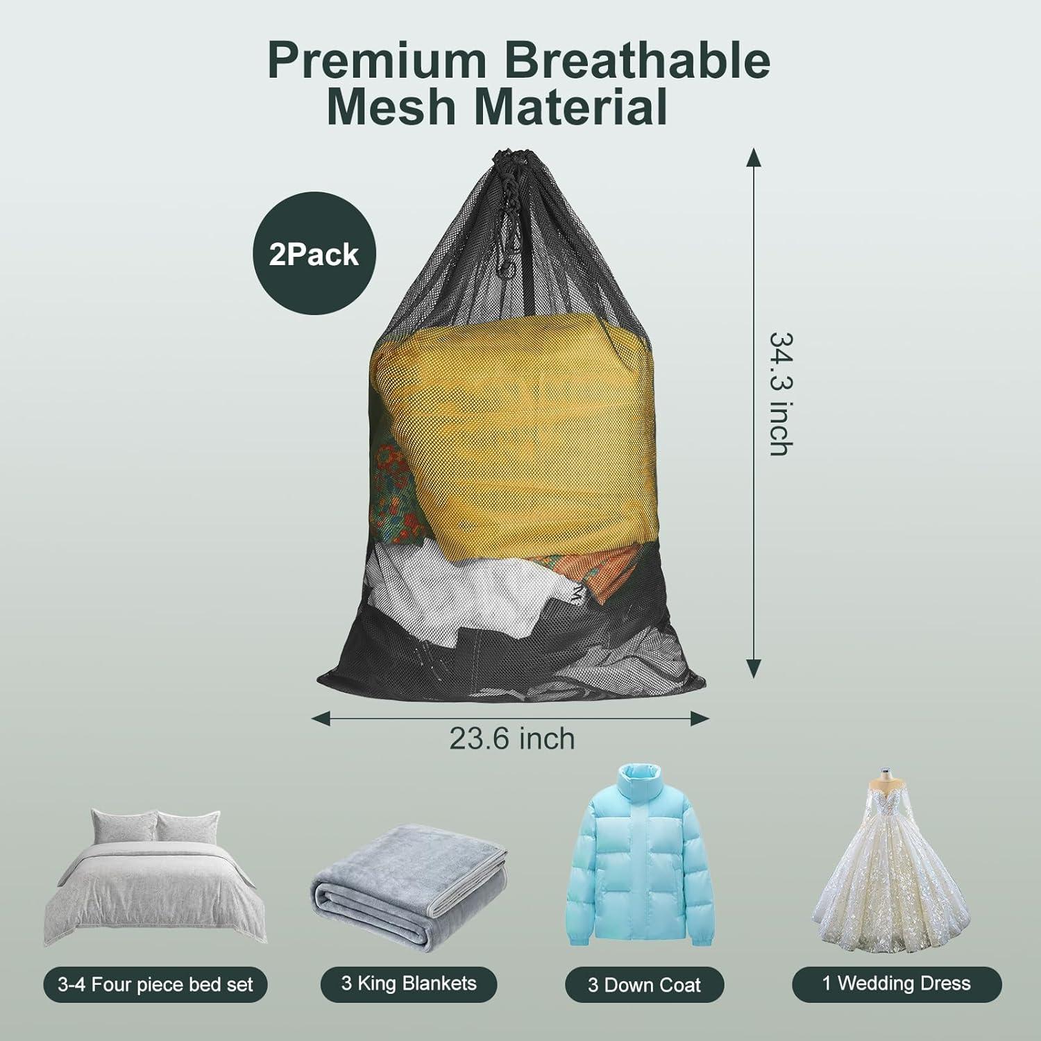 Bolsa de lavandería de malla grande NEWJMM 58x86cm 2 piezas