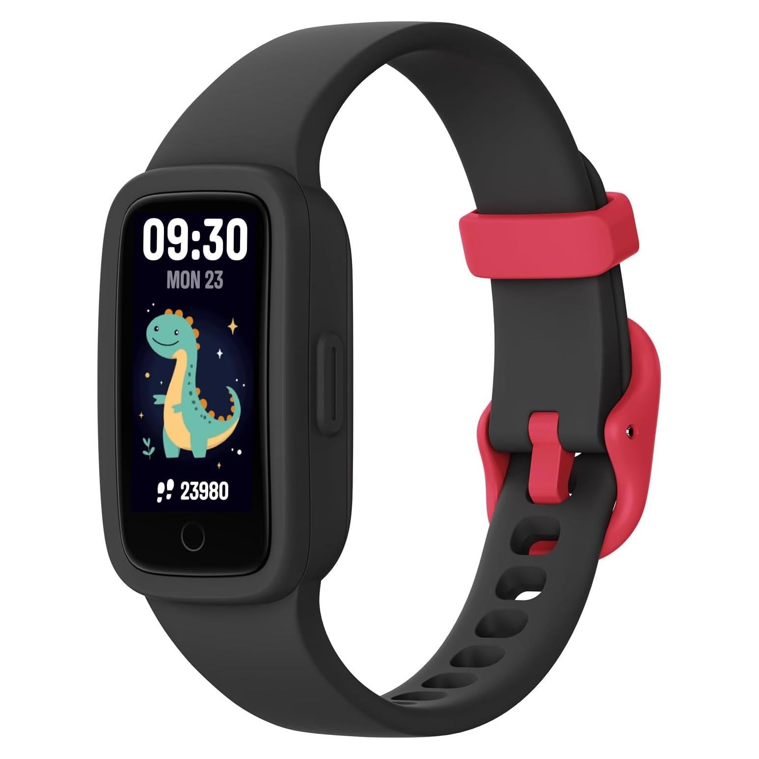Reloj Fitness Infantil BIGGERFIVE KR05 Negro, Pantalla AMOLED