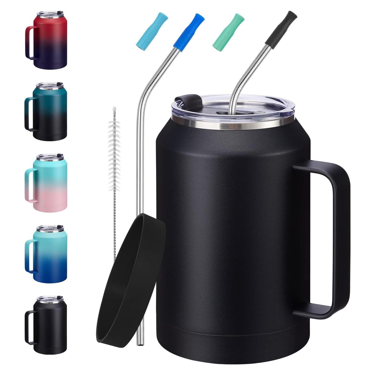 Taza de café aislada VICKNIY 32 oz con tapa 2 en 1 y accesorios