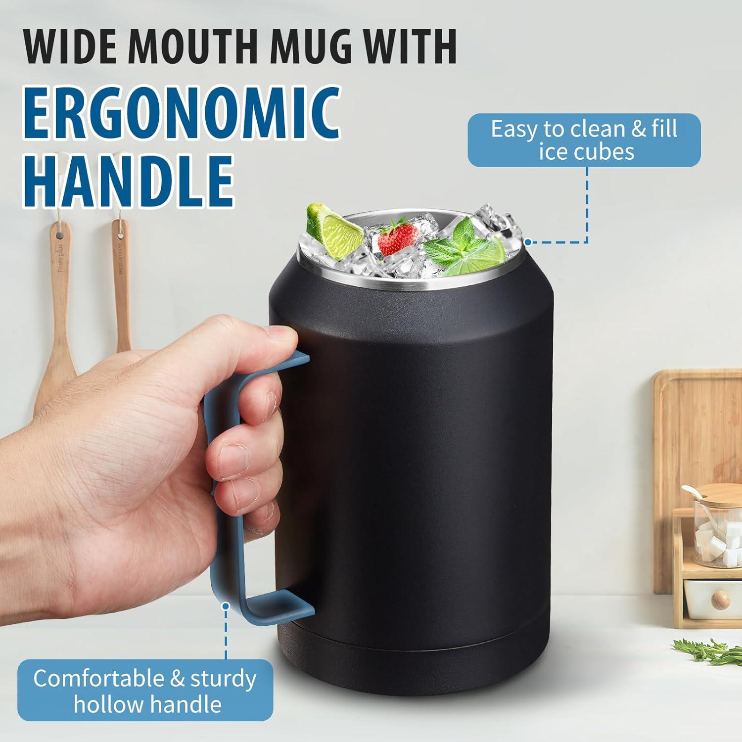 Taza de café aislada VICKNIY 32 oz con tapa 2 en 1 y accesorios