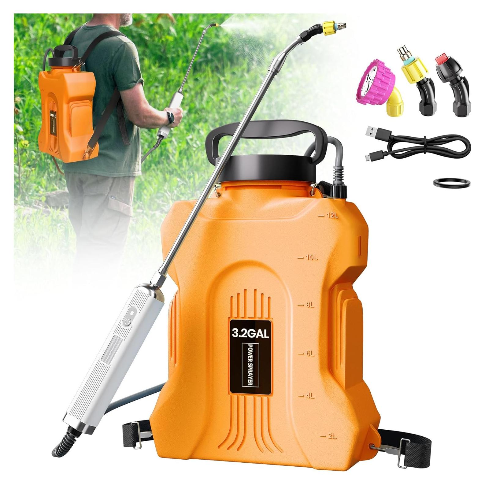 Pulverizador a Batería TIDY PALM 12L Naranja con Varilla Telescópica