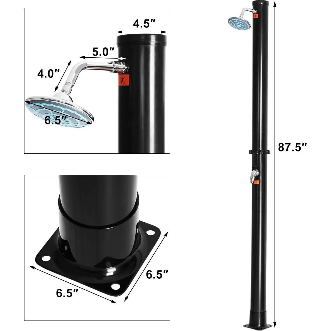 Ducha Solar Giantex 2 Secciones 2.2m 20.82L Negra