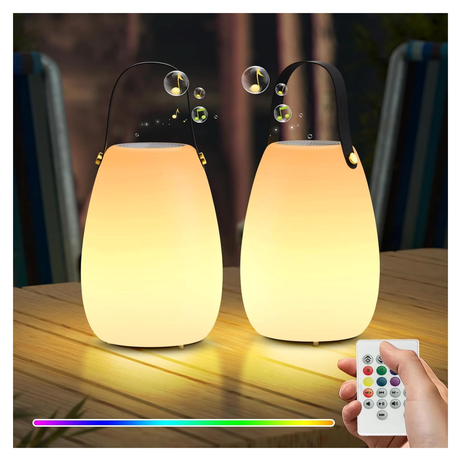 Lámparas de Mesa Portátiles UUFFOO con Altavoces - 2 Unidades