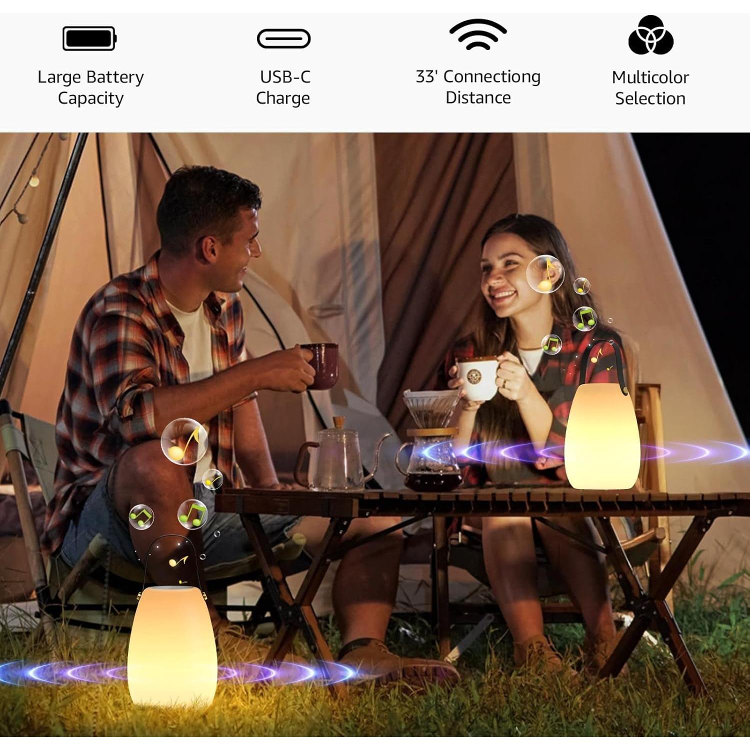 Lámparas de Mesa Portátiles UUFFOO con Altavoces - 2 Unidades