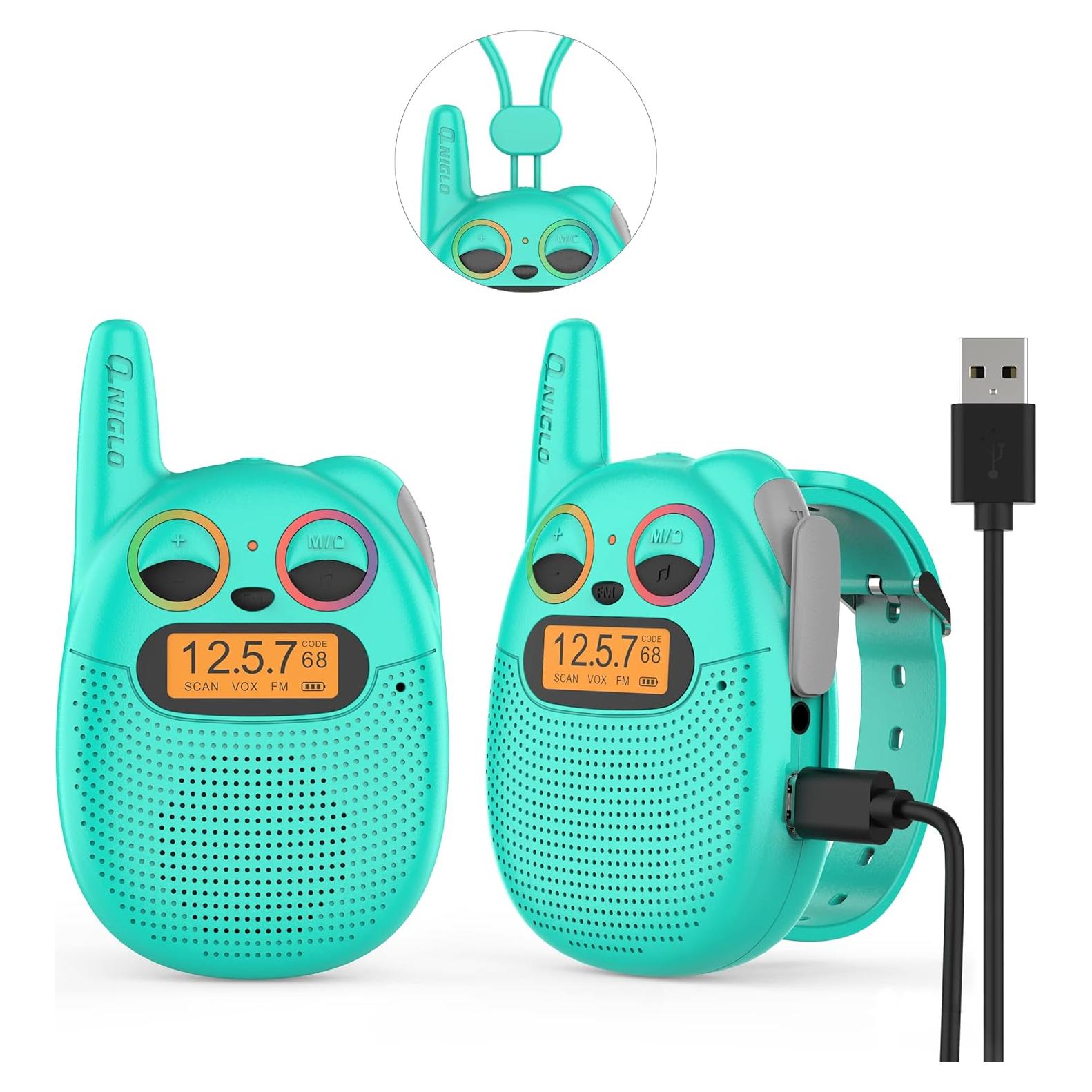 Walkie Talkies Qniglo Recargables 2 Paquete para Niños