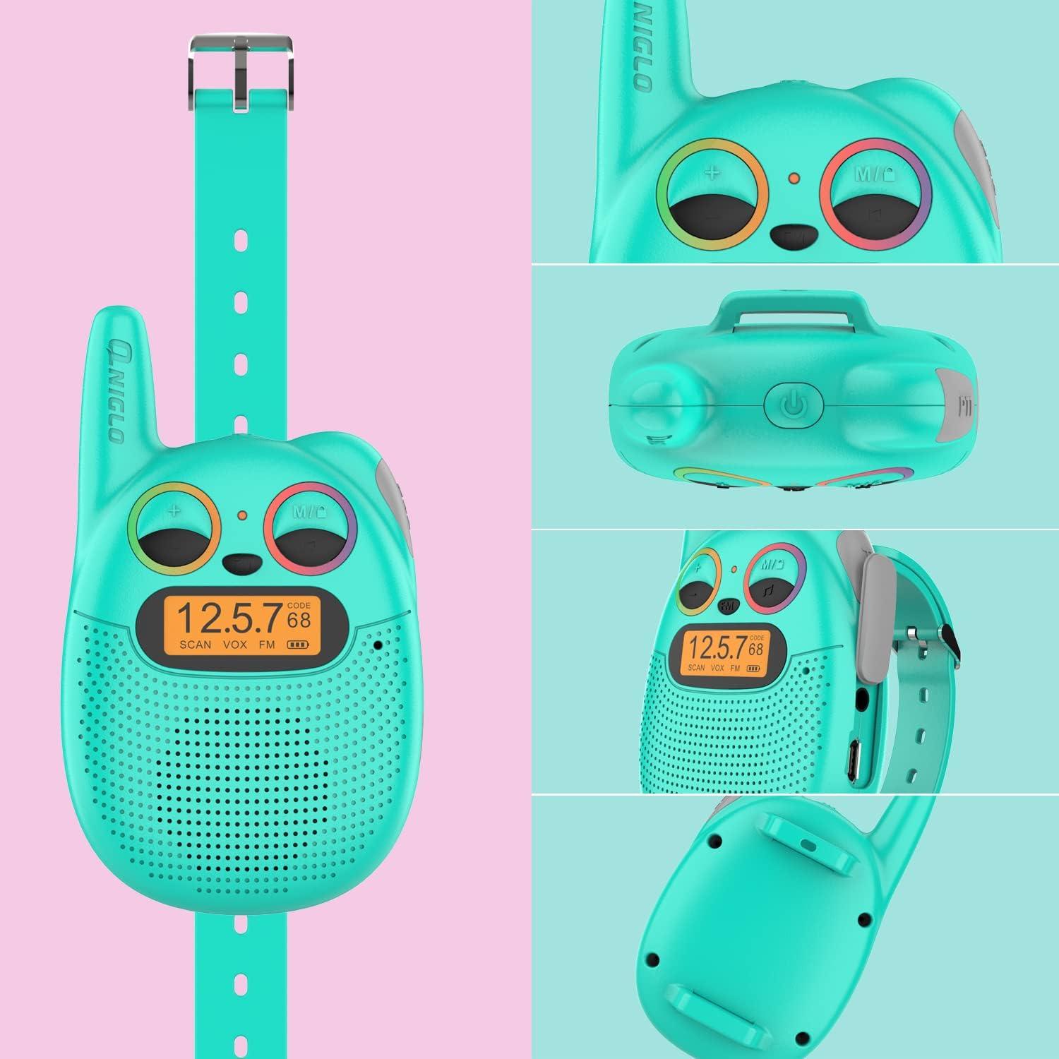 Walkie Talkies Qniglo Recargables 2 Paquete para Niños