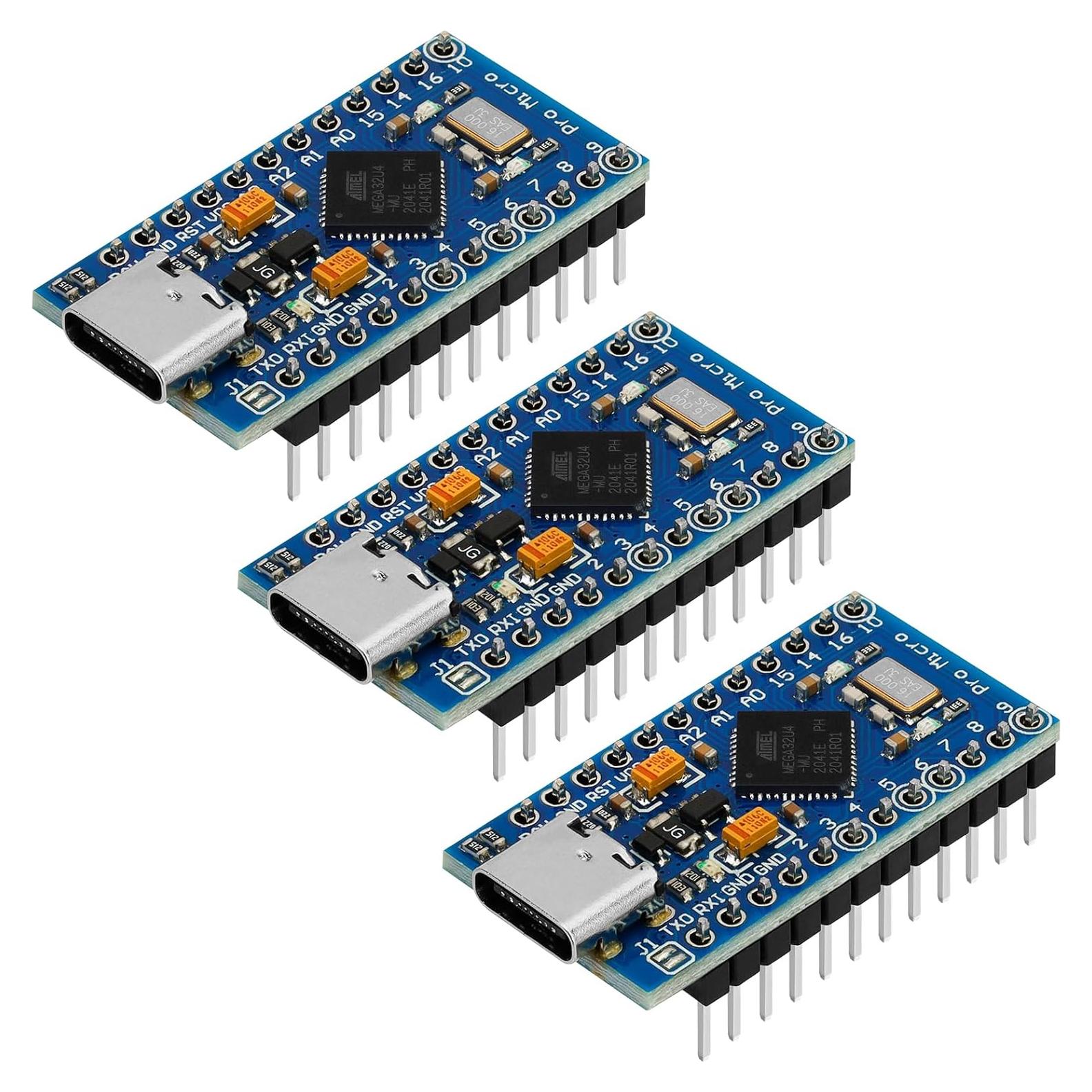 Paquete de 3 Módulos Micro Pro MakerHawk ATmega 32U4 5V 16MHz