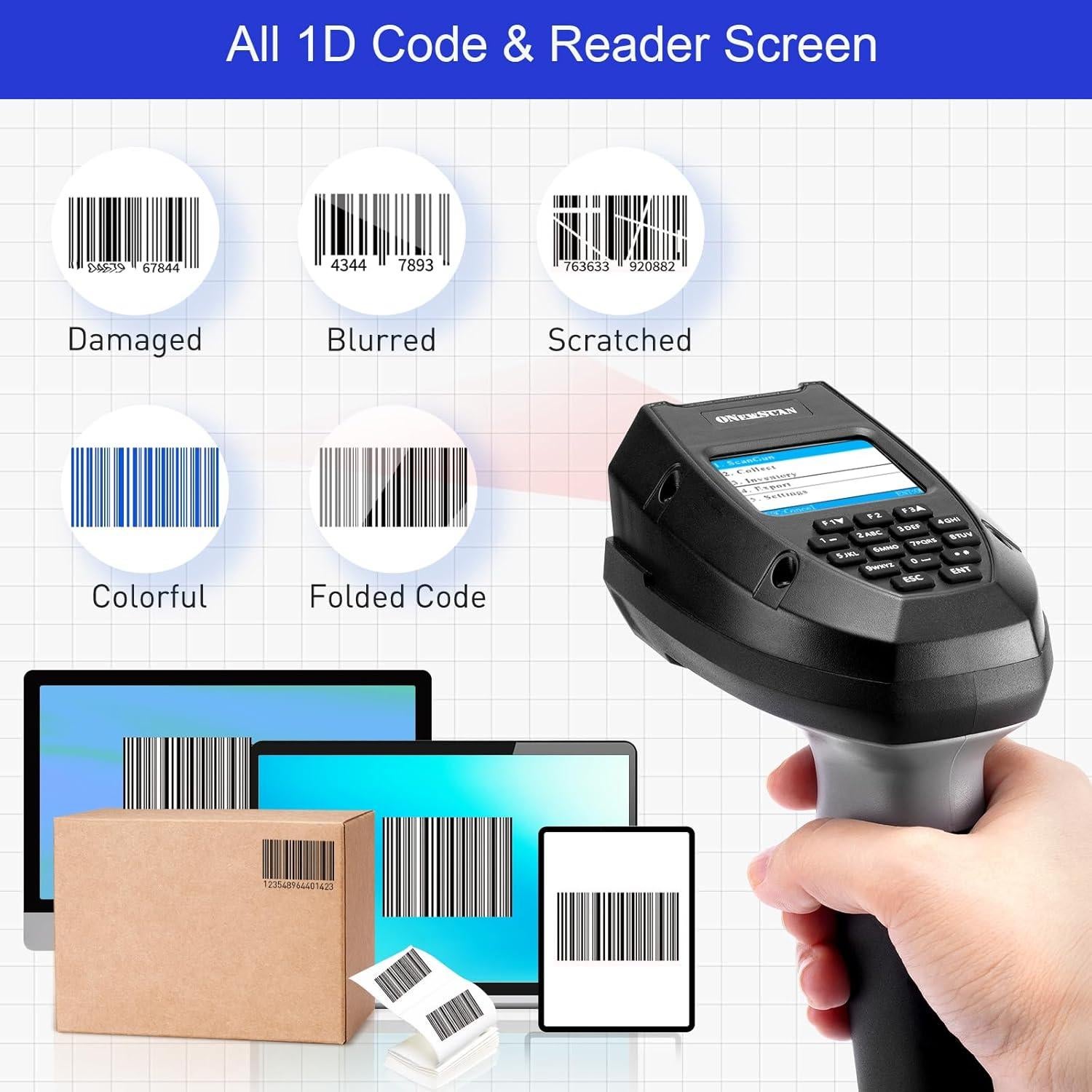Escáner de Código de Barras Inalámbrico ONEWSCAN NS-7106H 1D