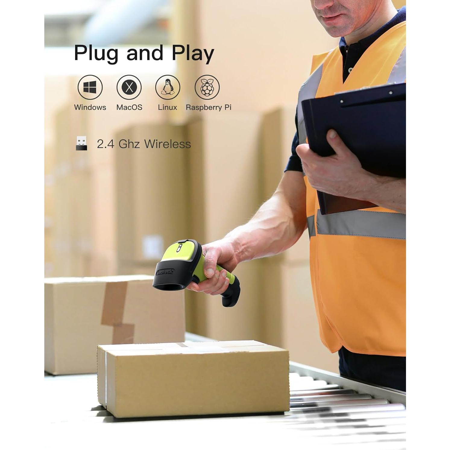 Escáner de Código de Barras Inateck BCST-60 Inalámbrico Verde