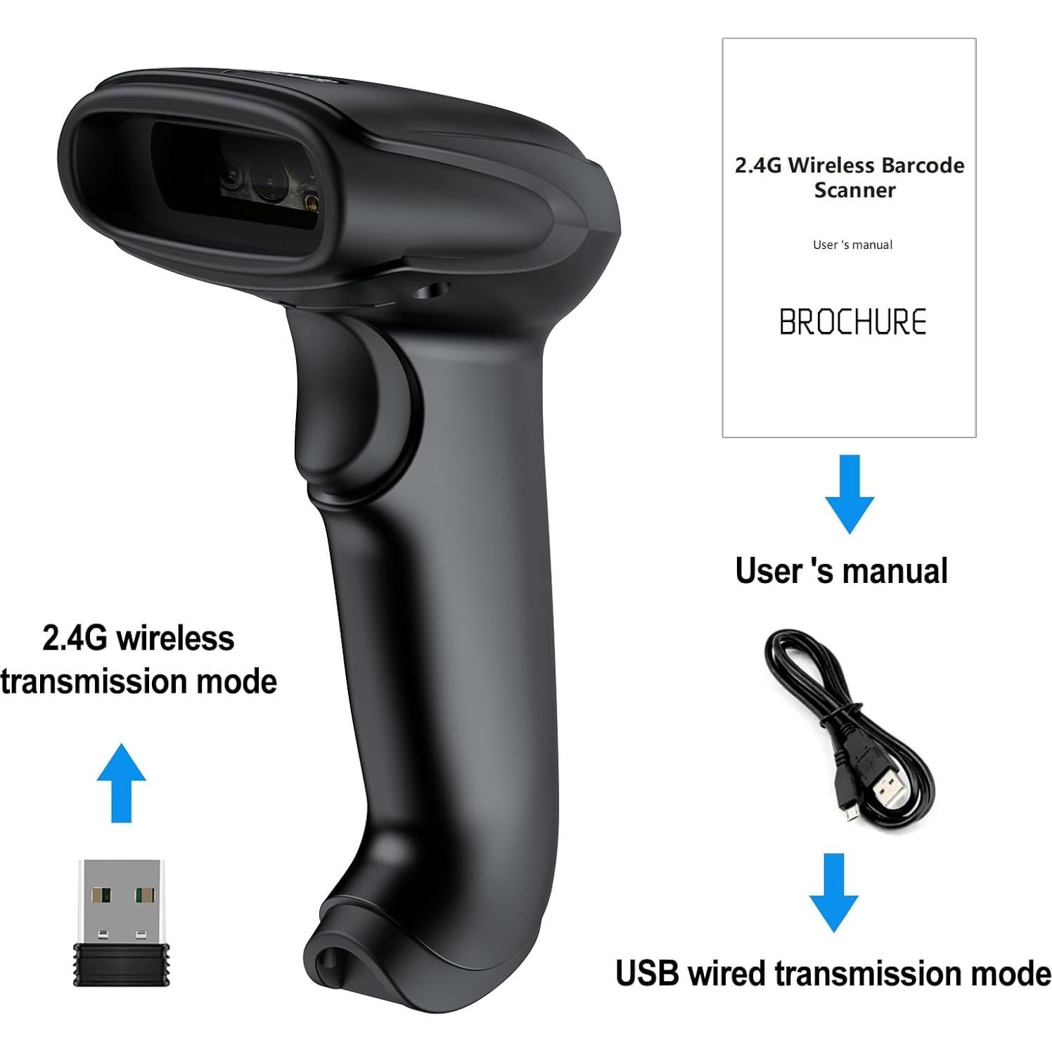 Escáner de Código de Barras Inalámbrico 2D Symcode MJ-6706DA