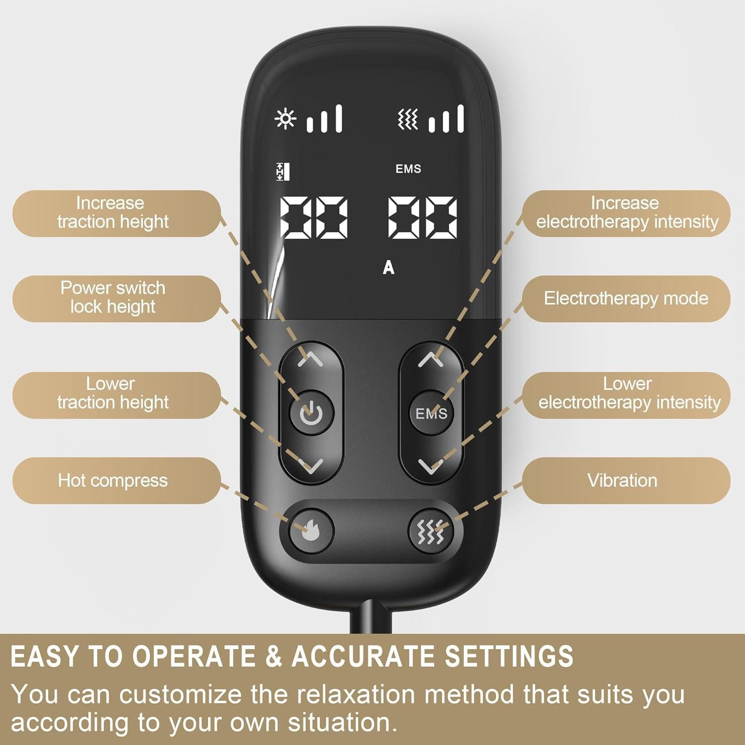 Estirador de Espalda Eléctrico Guganas JA-W3 con Calor y Electroterapia