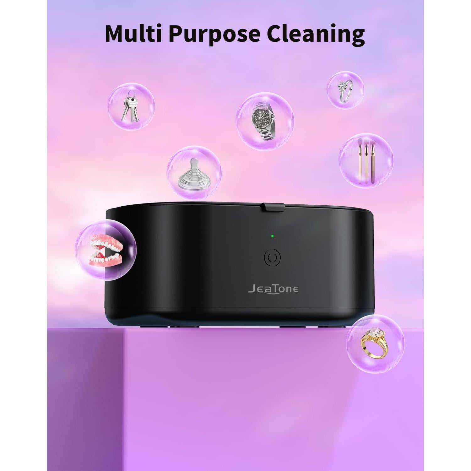 Limpiador Ultrasónico de Joyas Jeatone 600ml Negro Profesional