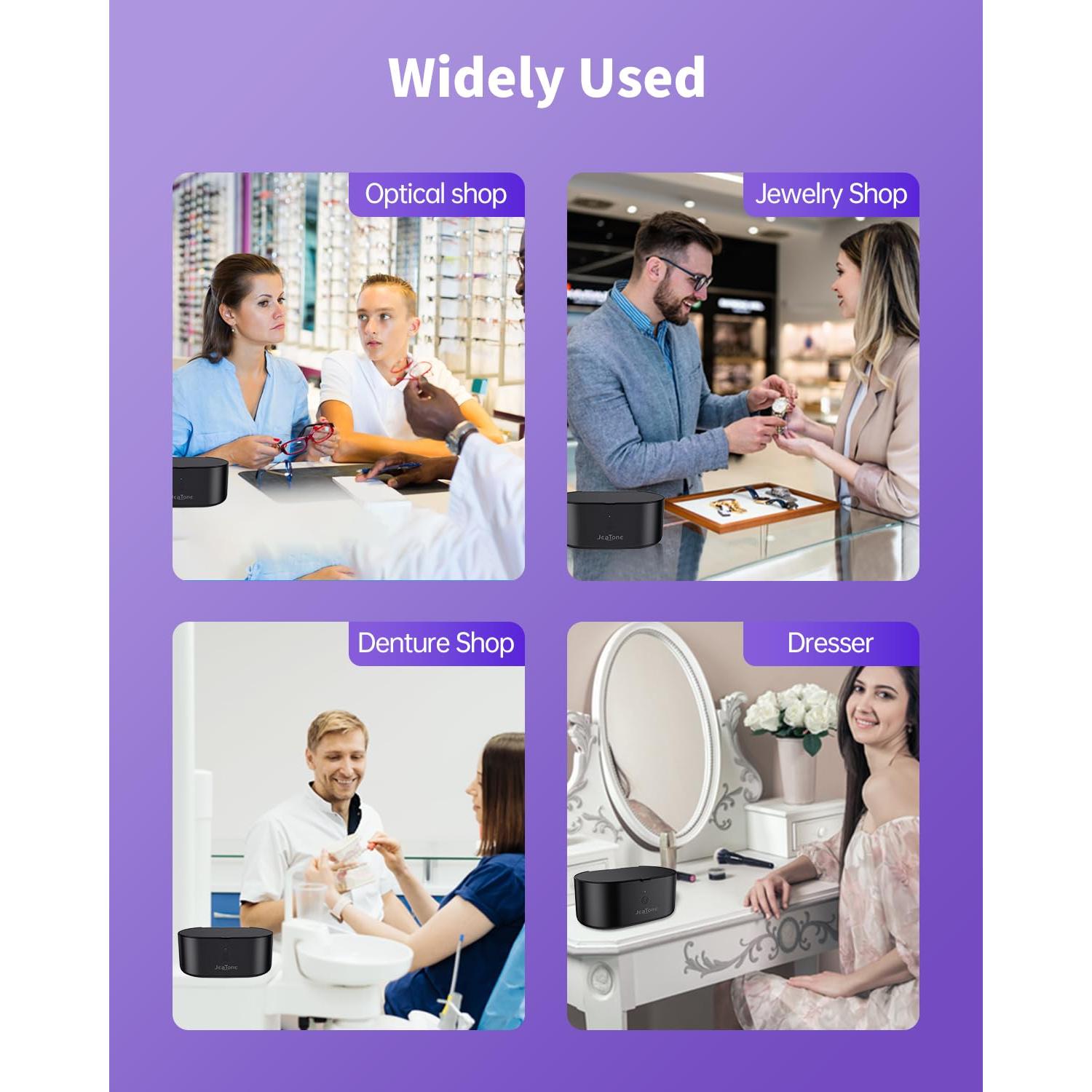 Limpiador Ultrasónico de Joyas Jeatone 600ml Negro Profesional