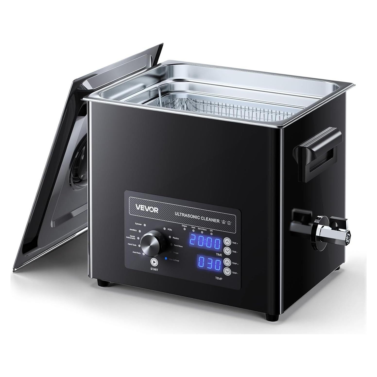 Limpiador Ultrasónico VEVOR 10L Acero Inoxidable Profesional