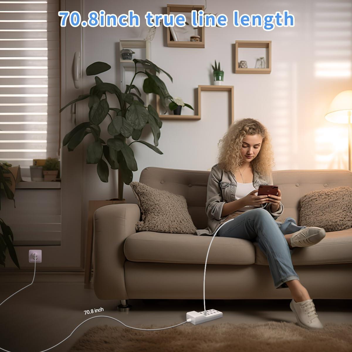 Estación de Carga USB WUCOHATI 10 Puertos 180 cm Inteligente