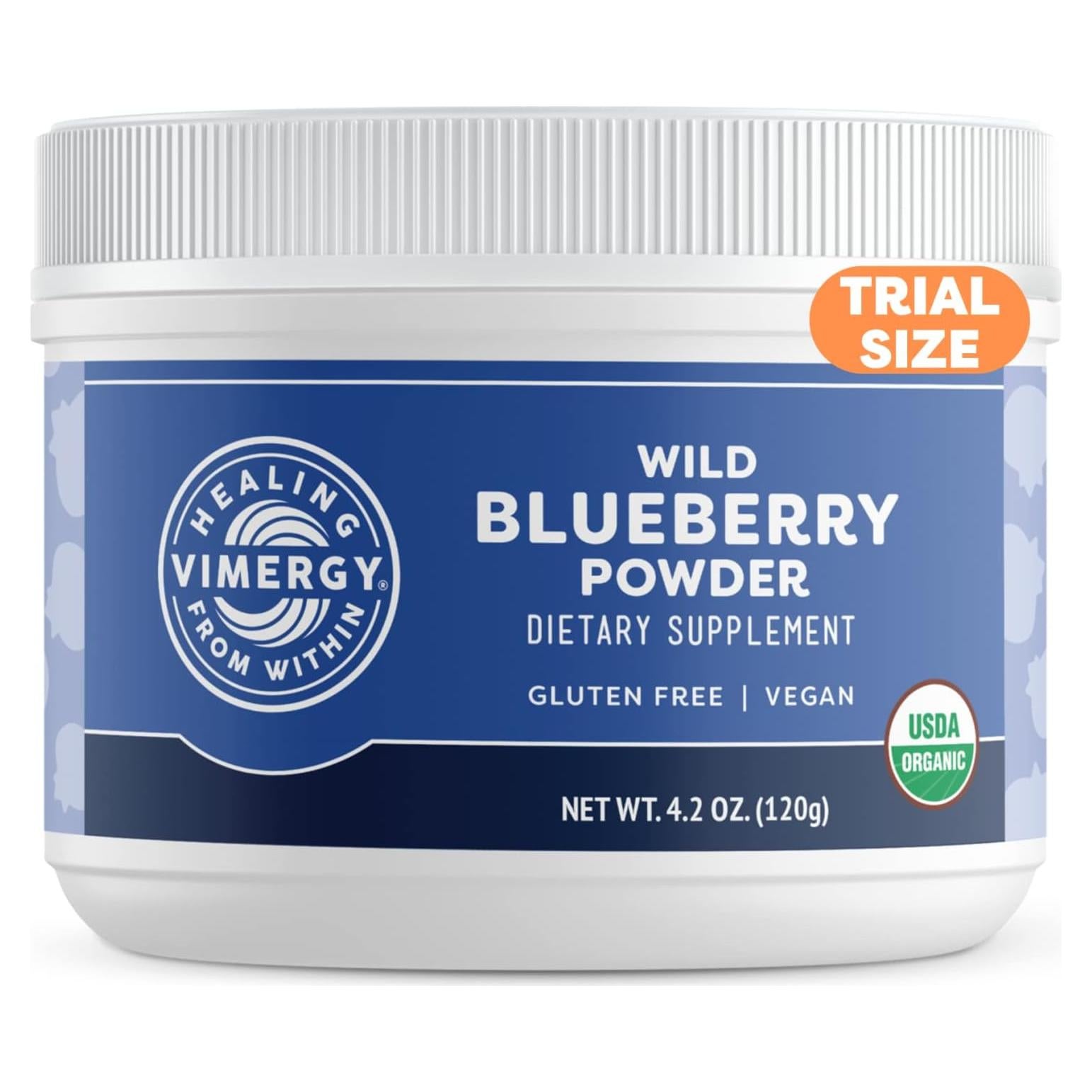 Polvo de Arándano Silvestre Orgánico Vimergy 125g - Vegano y Sin Gluten