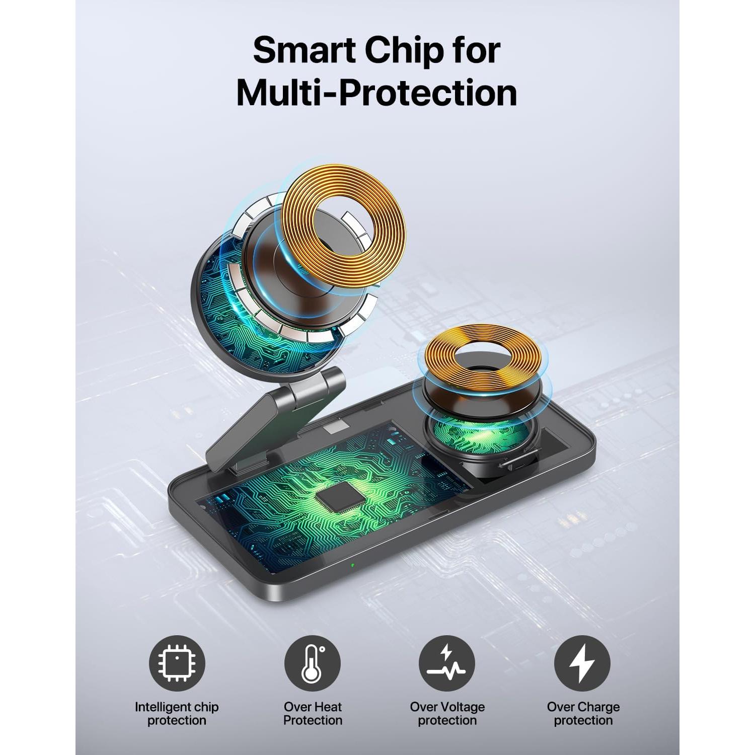 Estación de Carga Inalámbrica 3 en 1 para Apple - Negro